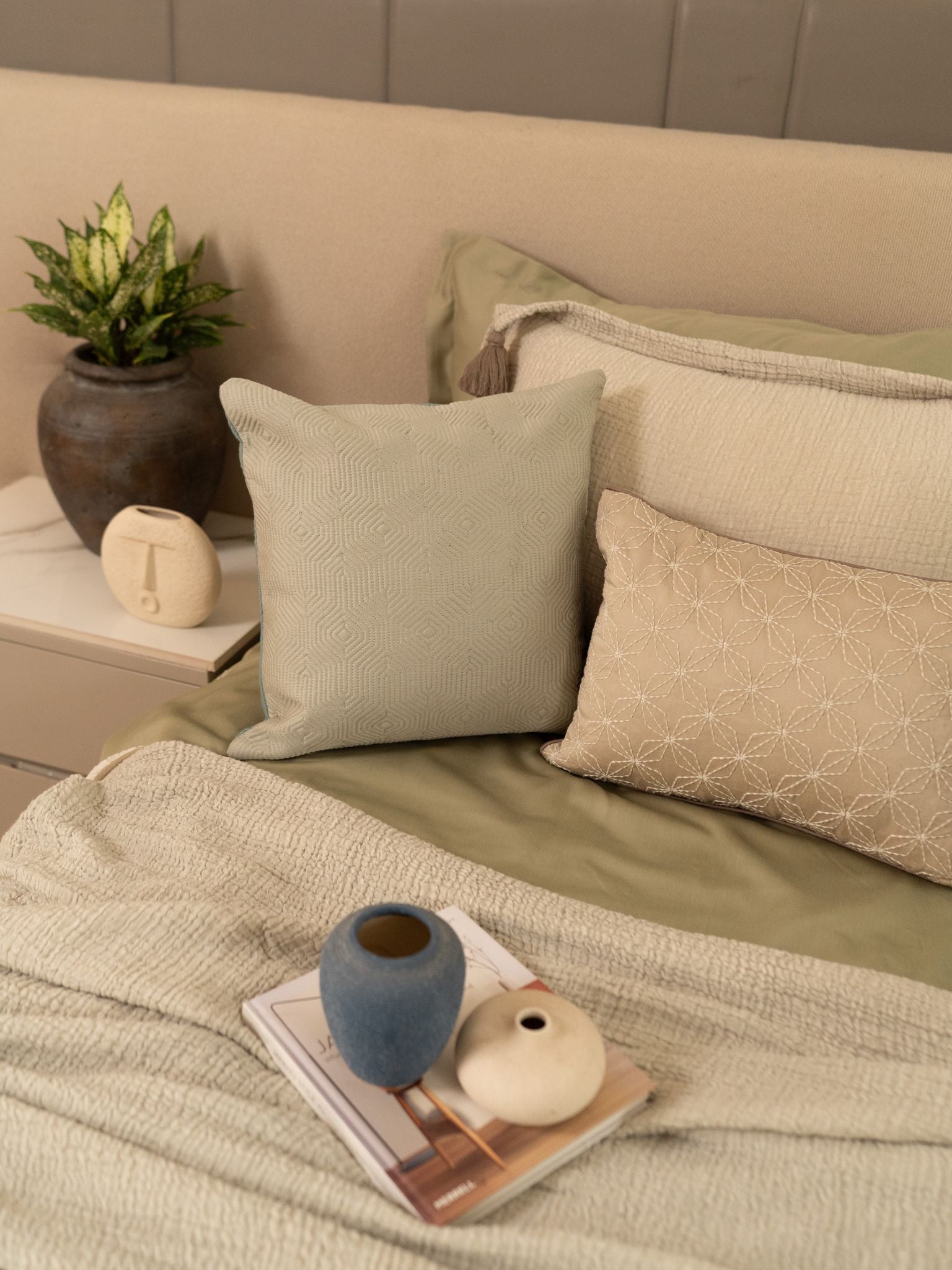 Sage Meraki Cotton Woven Bedding Gift Set (10 PC Set)