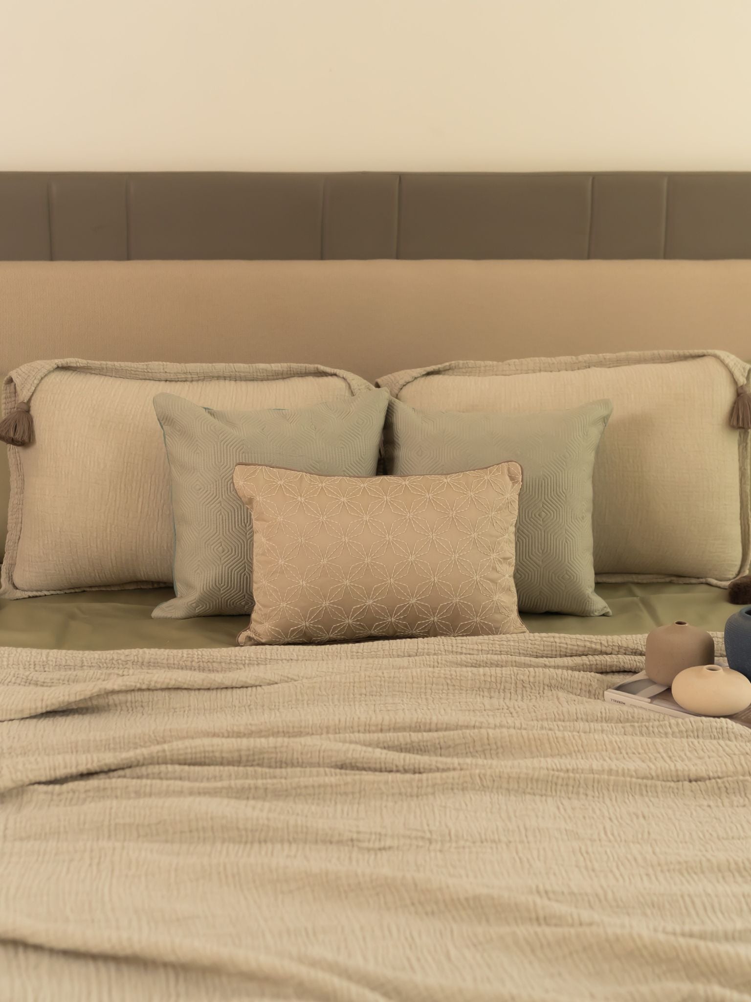 Sage Meraki Cotton Woven Bedding Gift Set (10 PC Set)