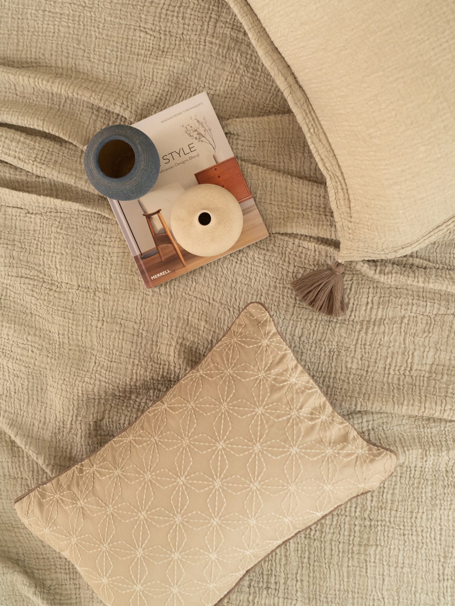 Sage Meraki Cotton Woven Bedding Gift Set (10 PC Set)