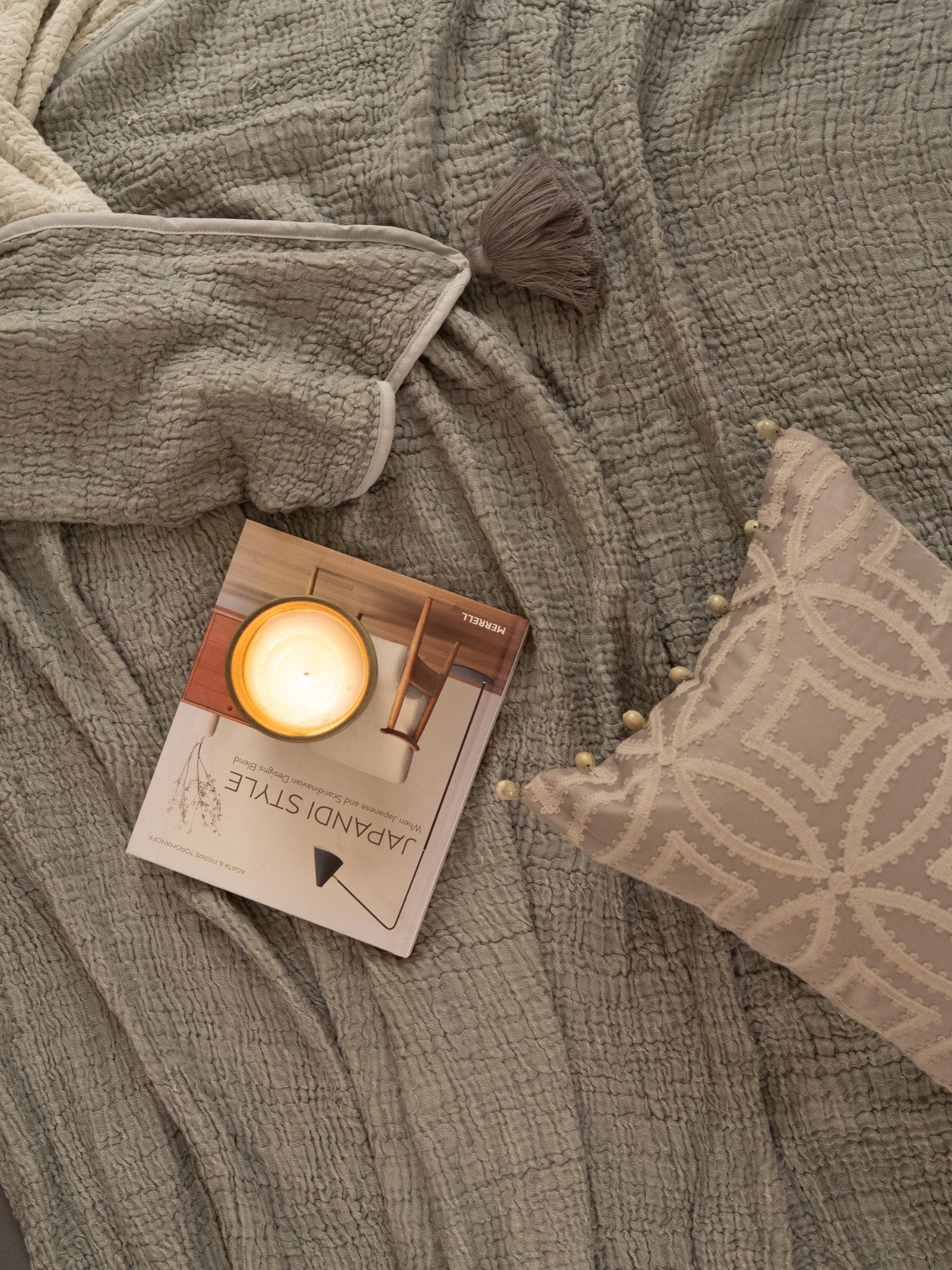 Meraki Slate Woven Bedspread