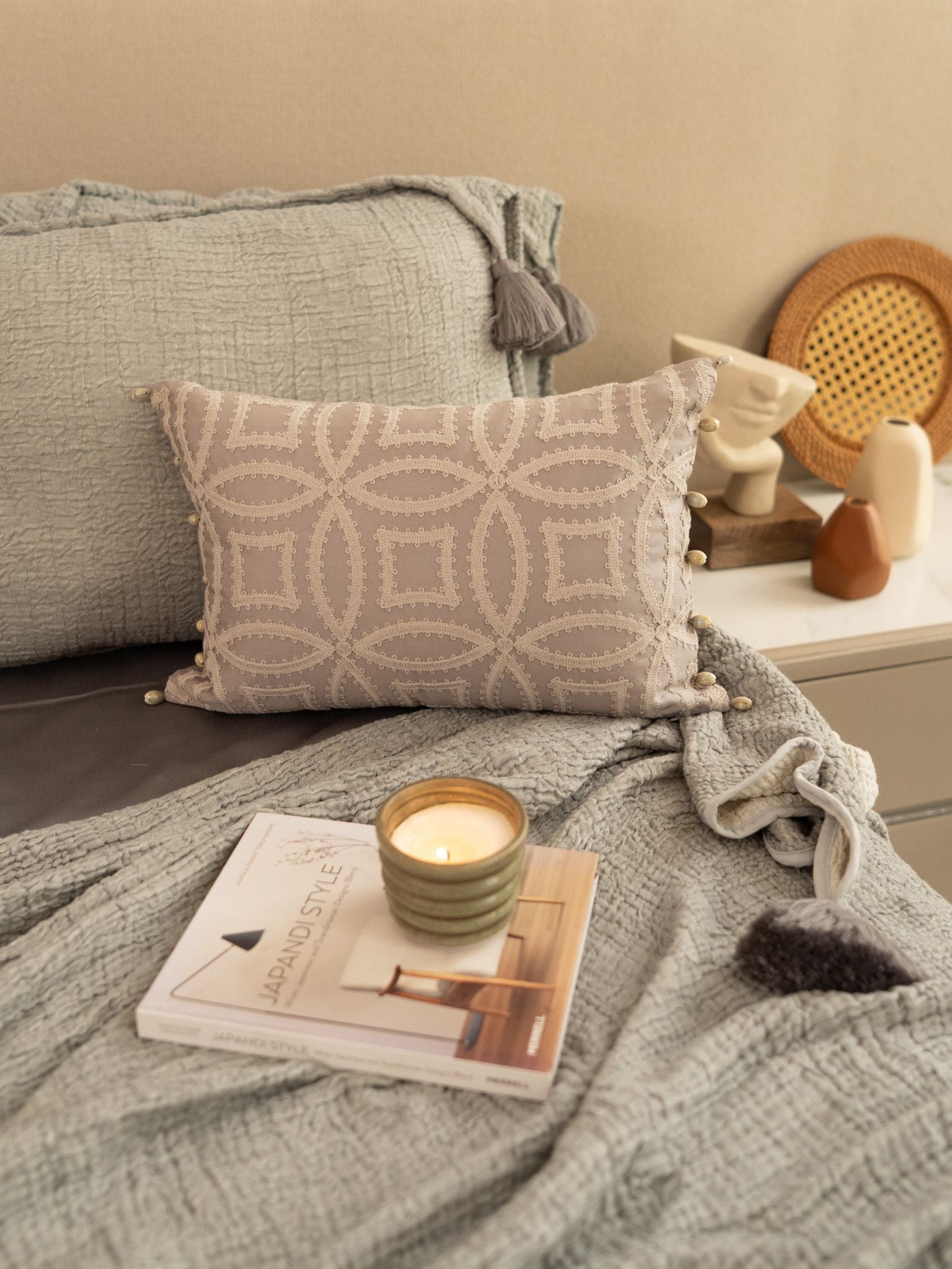 Slate Meraki Cotton Woven Bedding Gift Set (10 PC Set)