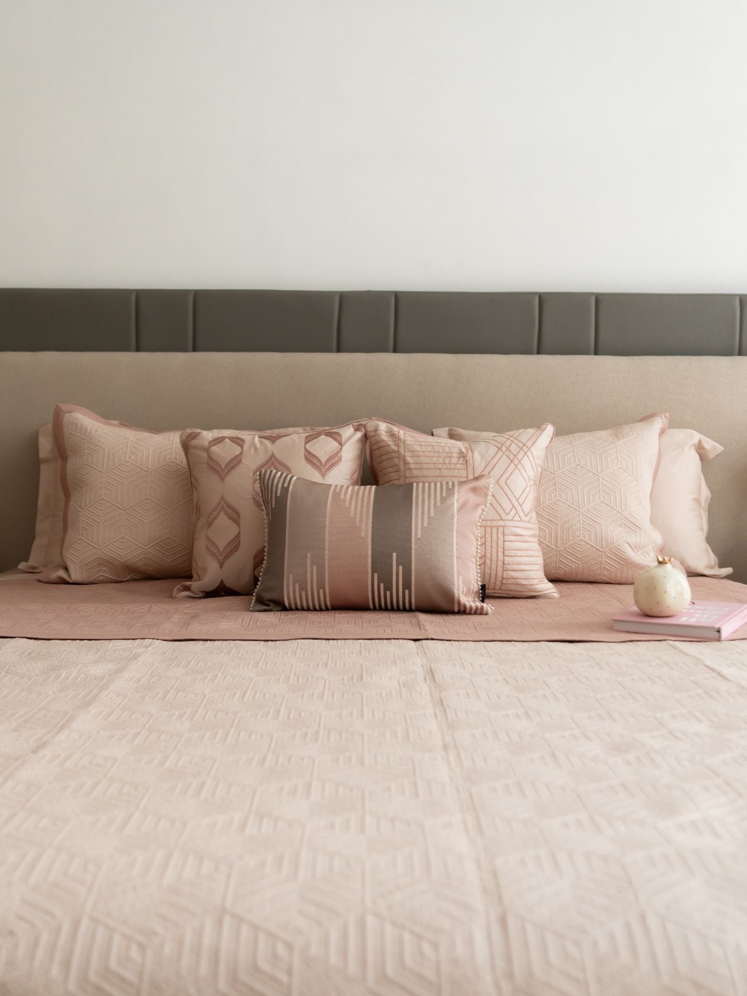 Mirth Rose and Buff 300TC Cotton Bedding Set (10 PC Set)