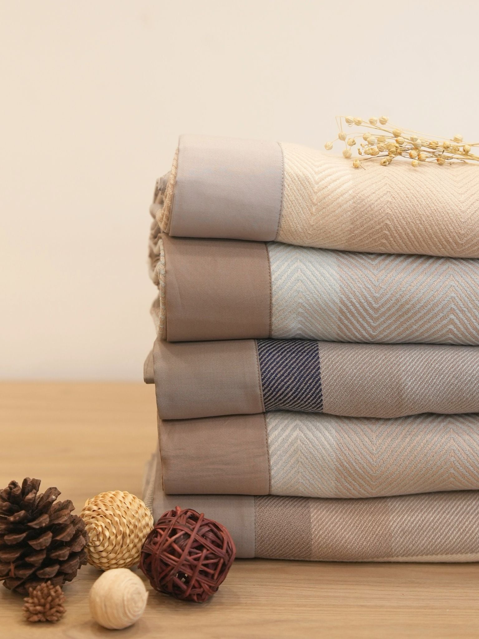 Beige Mocha Cashmere Woolen Throw