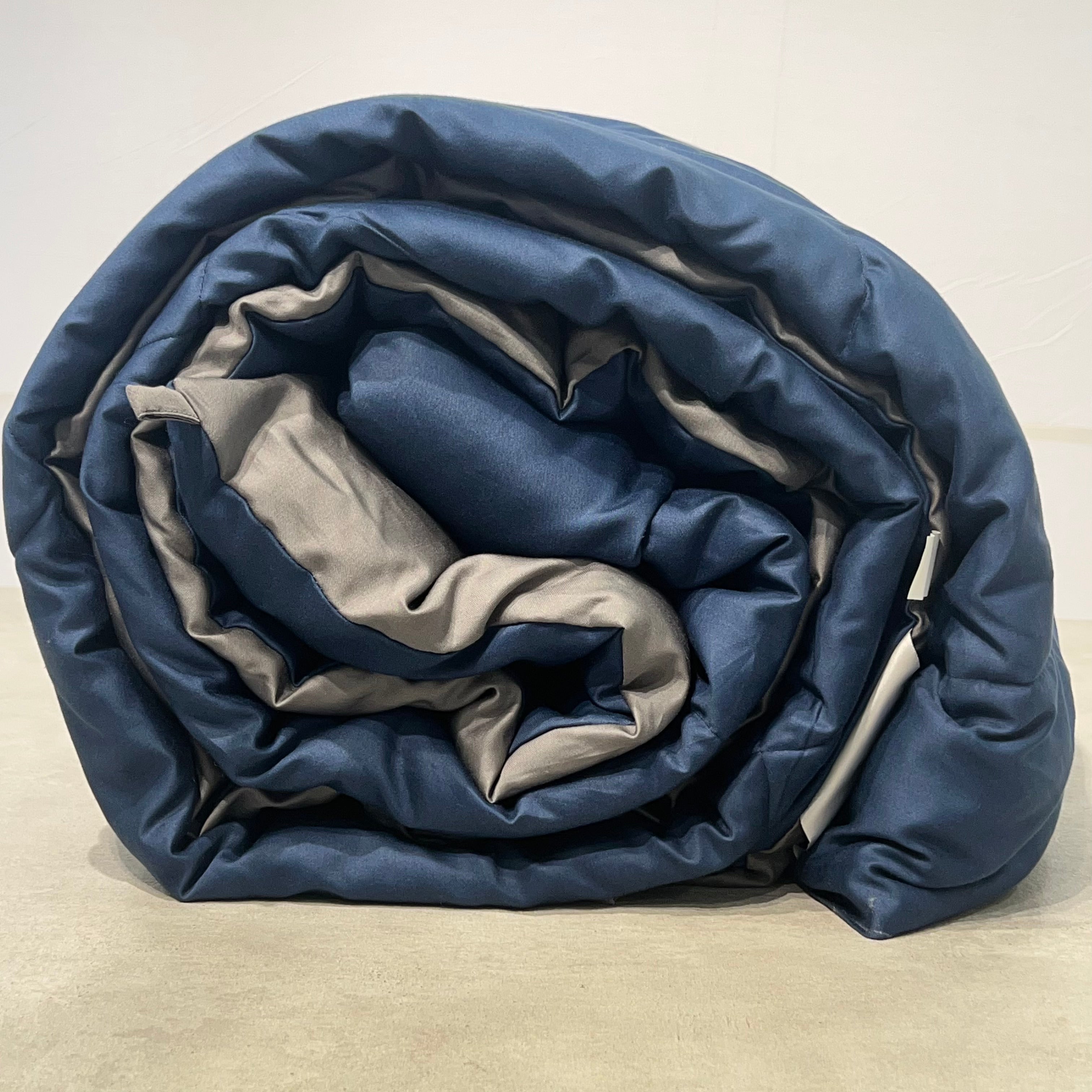 Navy and Dark Grey 1000TC Cotton Rich Reversible Downfill Quilt