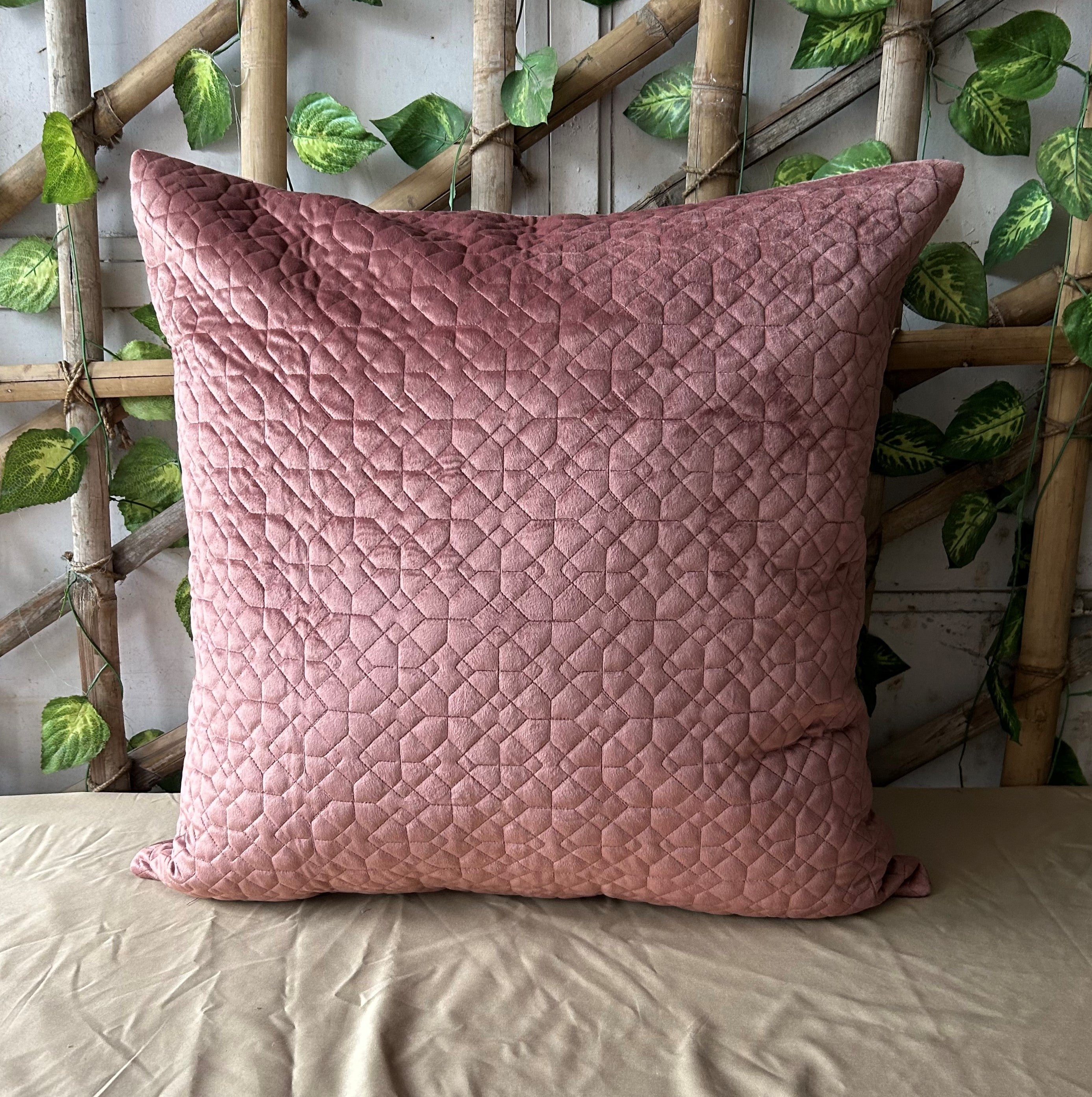 Nouveau Blush Quilted Reversible Velvet Euro Sham