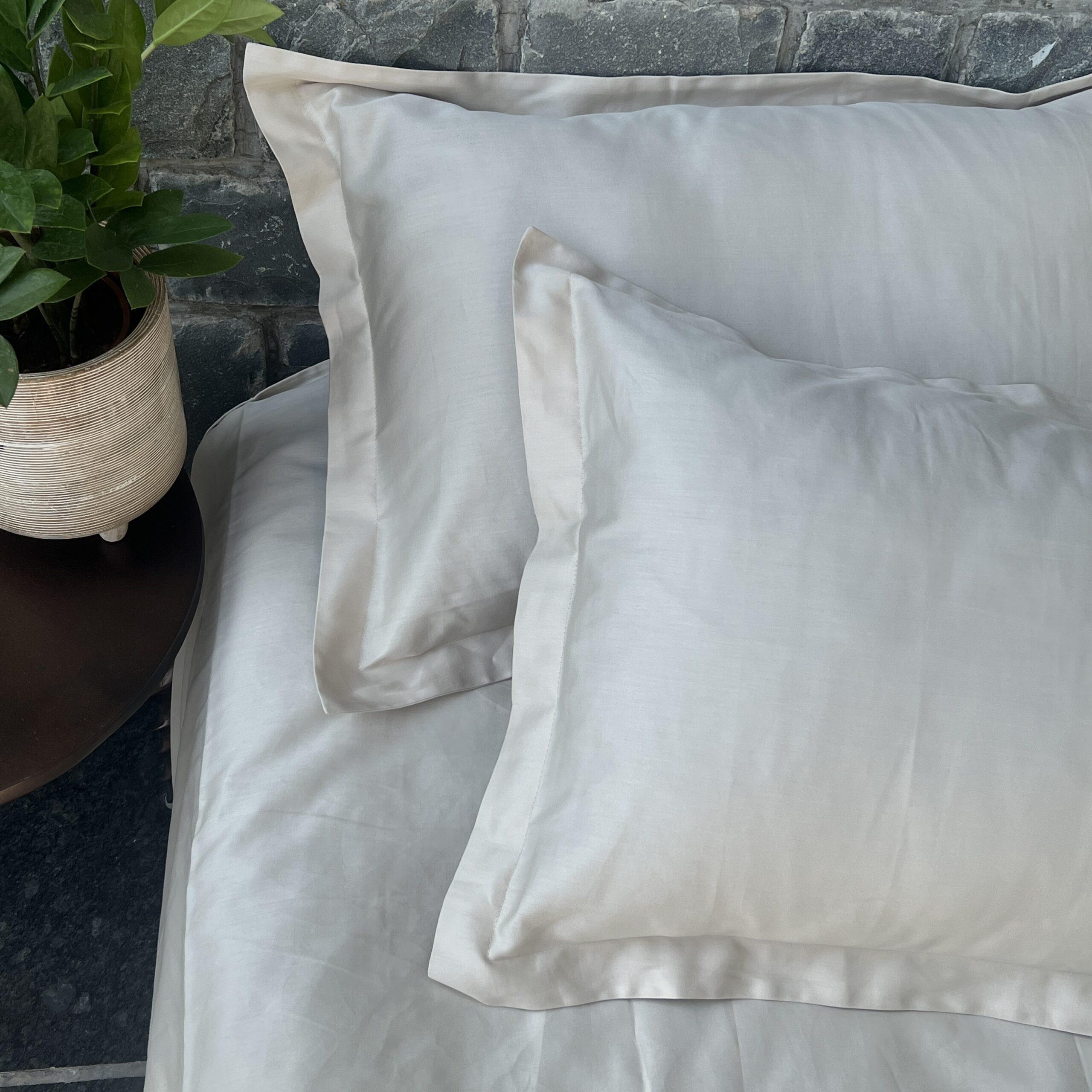 Sadyaska Oats Beige Pillow Covers (Set of 2)