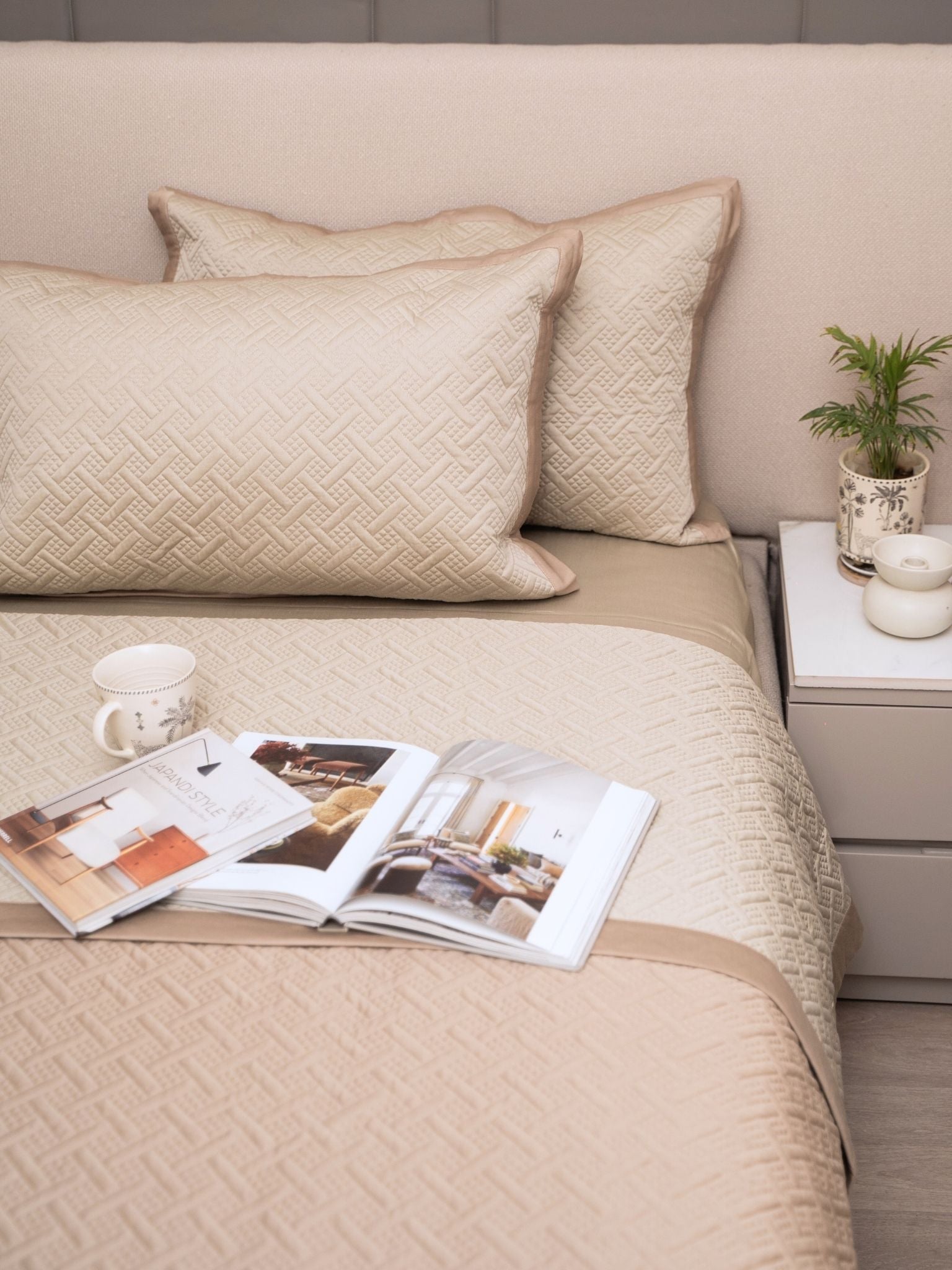 Poppy Sand and Beige 300TC Cotton Bedding Set (10 PC Set)