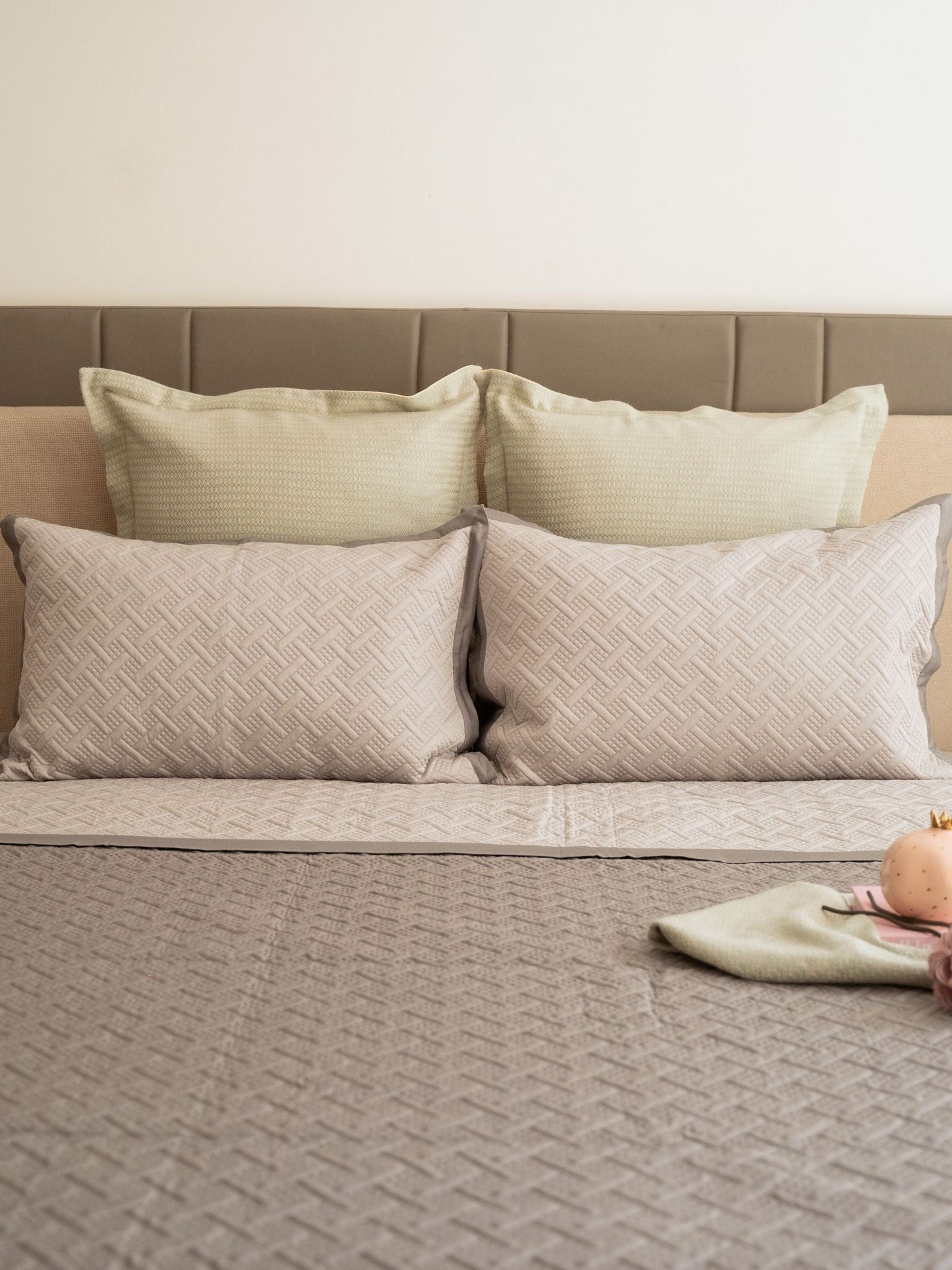 Poppy Pearl Grey and Slate Cotton Reversible Bedspread