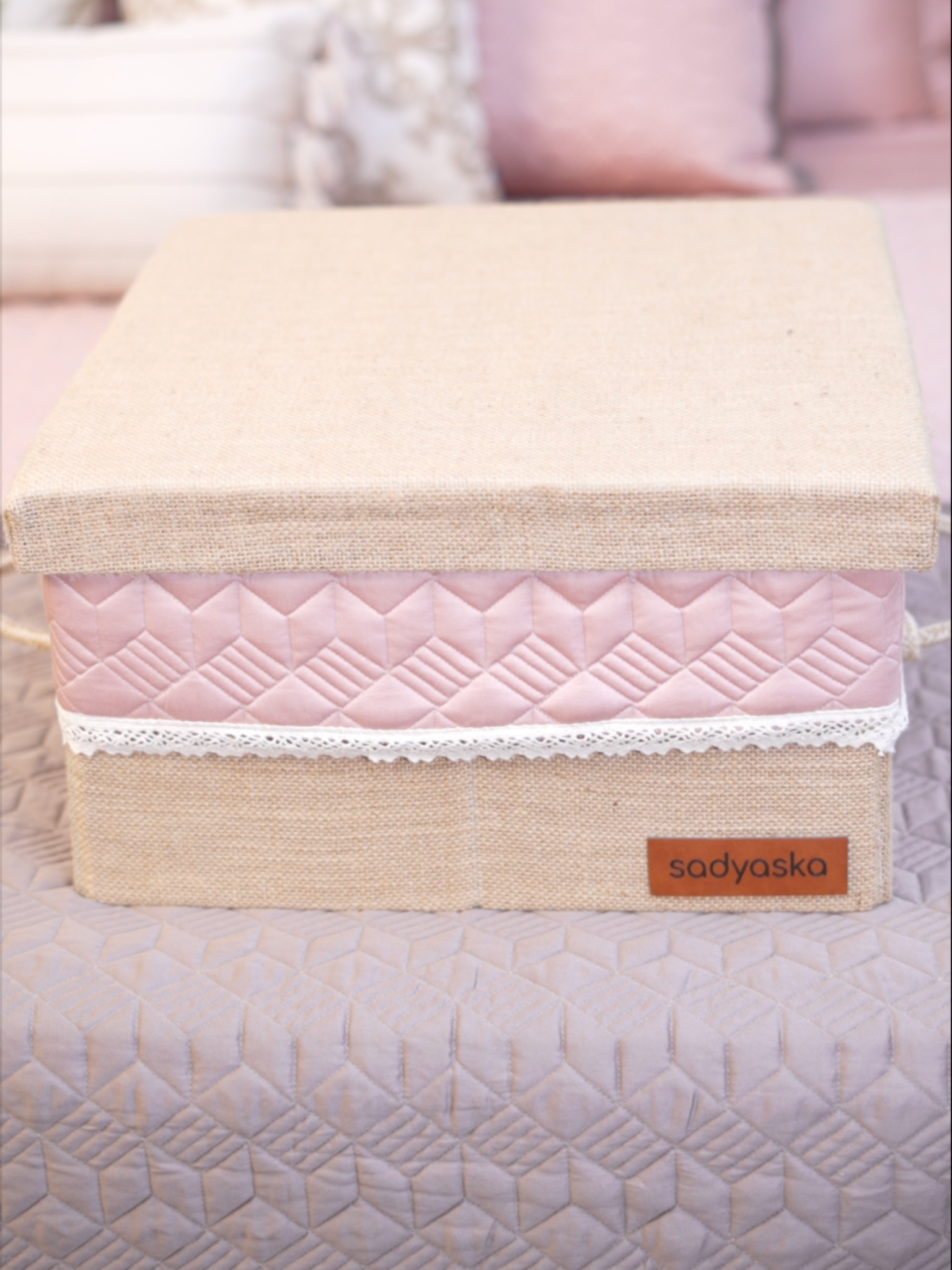 Buttercup Yellow and Dark Grey Diaco Cotton Trousseau Set (10 PC Set)