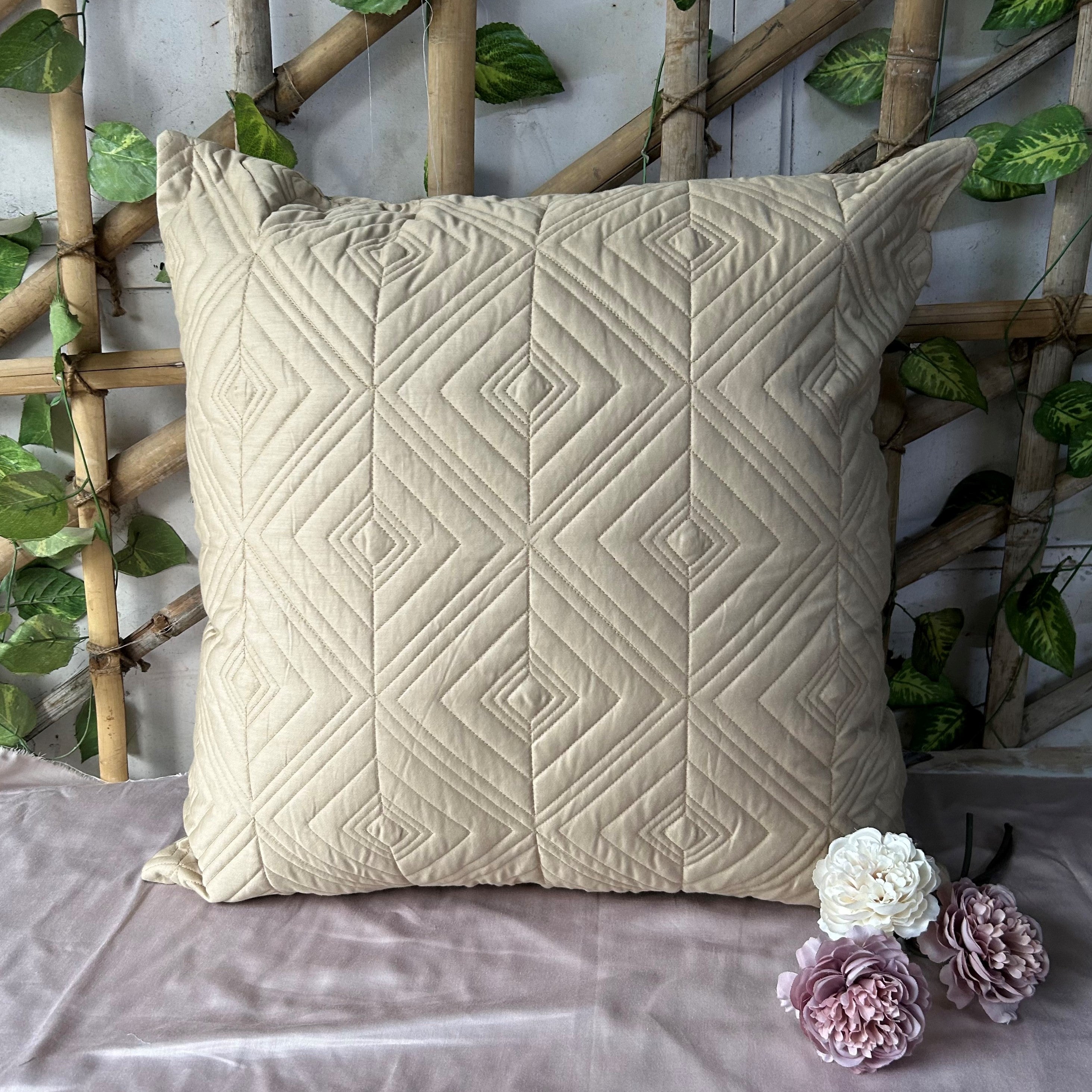 Ripple Sand Quilted Reversible Cotton Rich Euro Sham