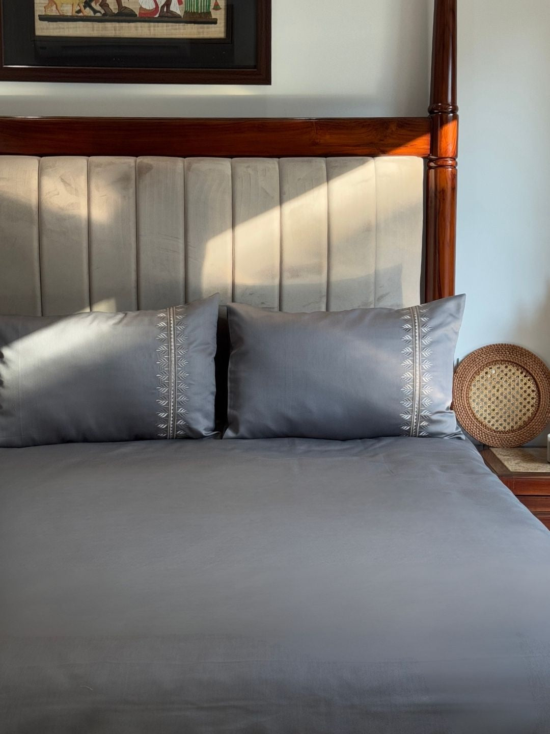 1000TC Cotton Rich Chloe Dark Grey Syona Bedsheet Set