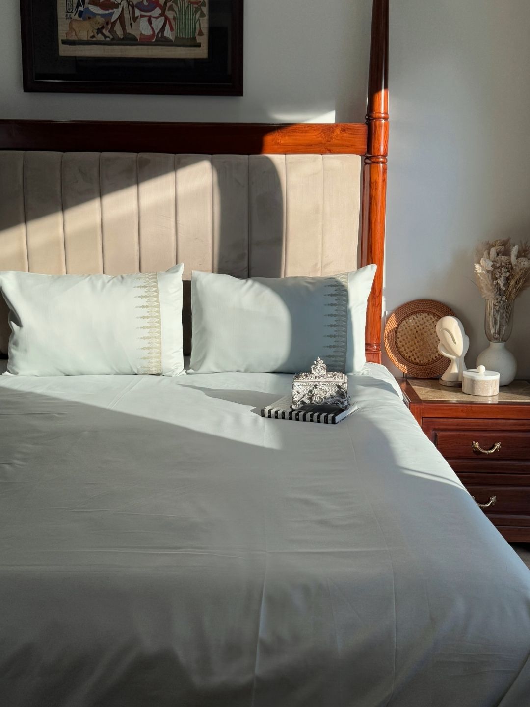 1000TC Cotton Rich Ivy Sage Green Syona Bedsheet Set