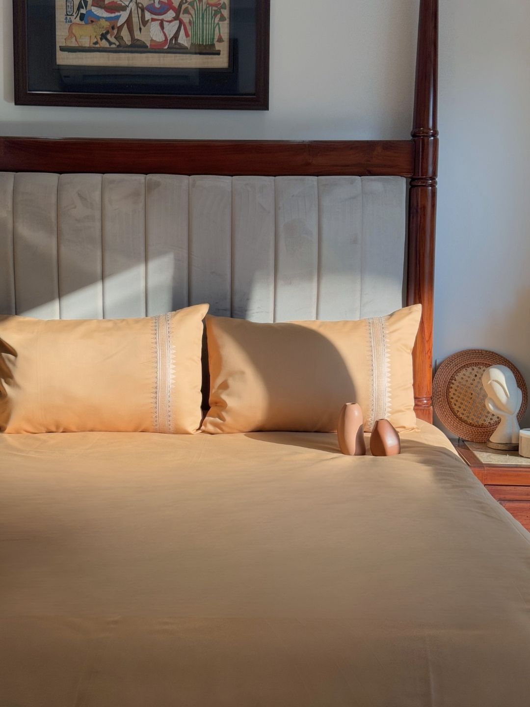 1000TC Cotton Rich Mia Honey Mustard Syona Bedsheet Set