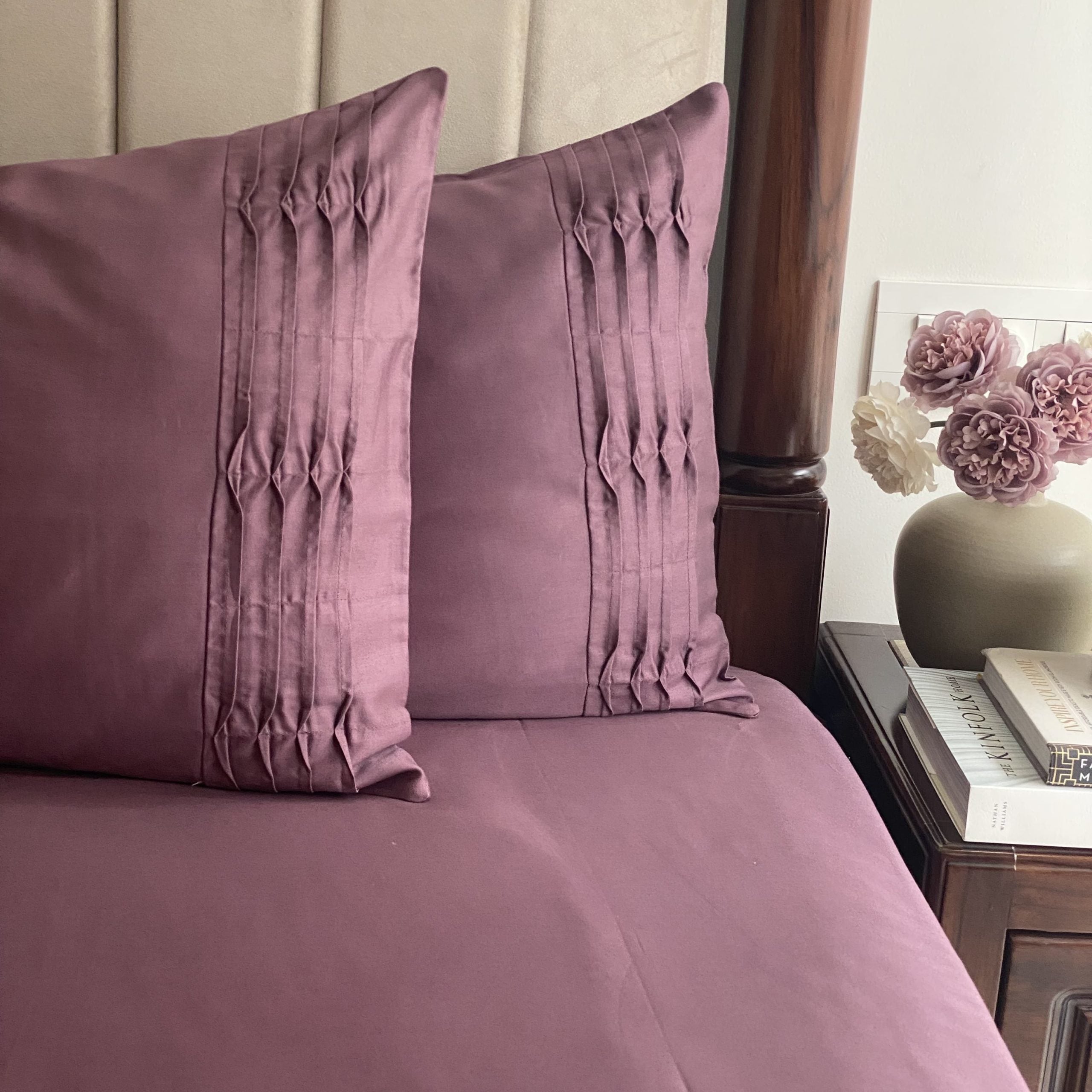 Mauve Tetra Pleat Bedsheet