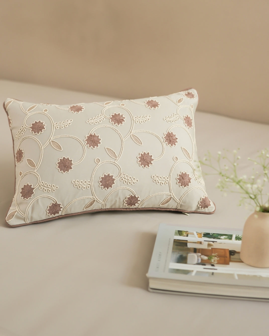 Anaya Beige 1000TC Cotton Rich Lorenza Bedsheet Set in Gift Box (5 PC Set)