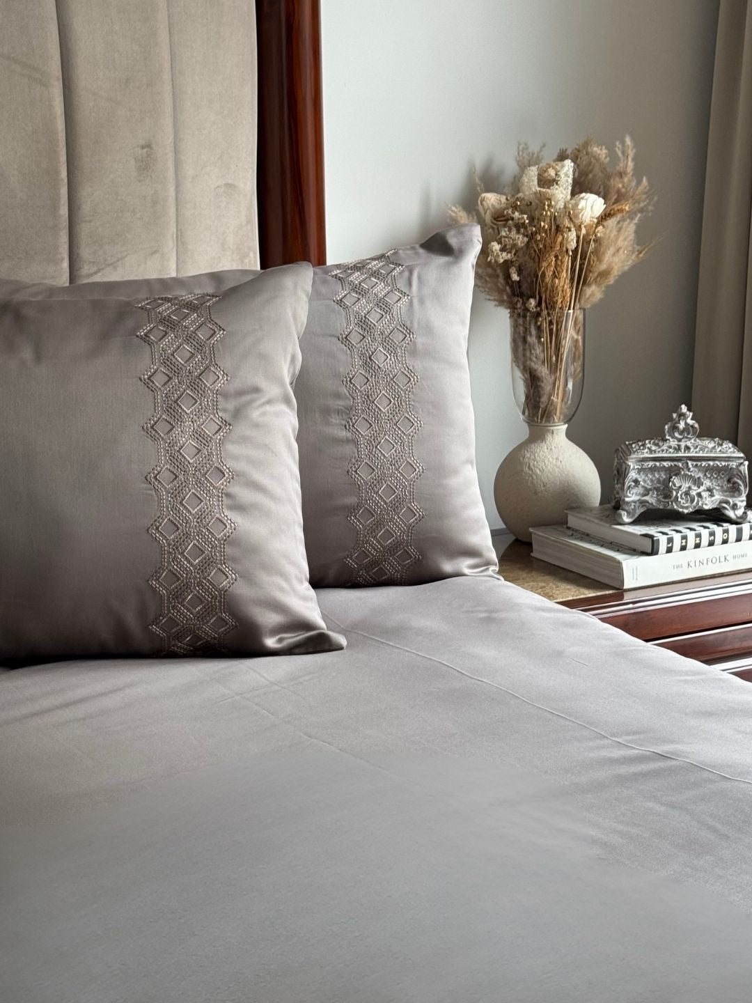 Cora Olive Grey Dreams Bedsheet Set