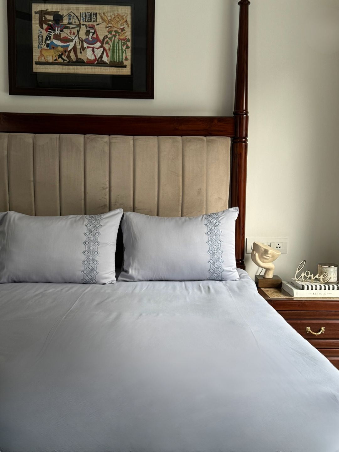 Cora Smoke Blue Dreams Bedsheet Set