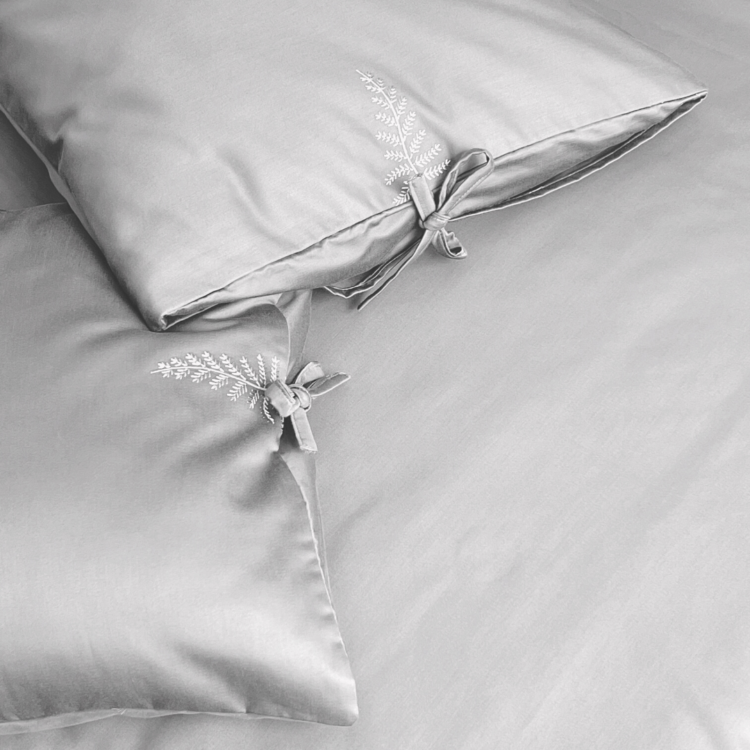 1000TC Fern Silver Egyptian Cotton Bedsheet