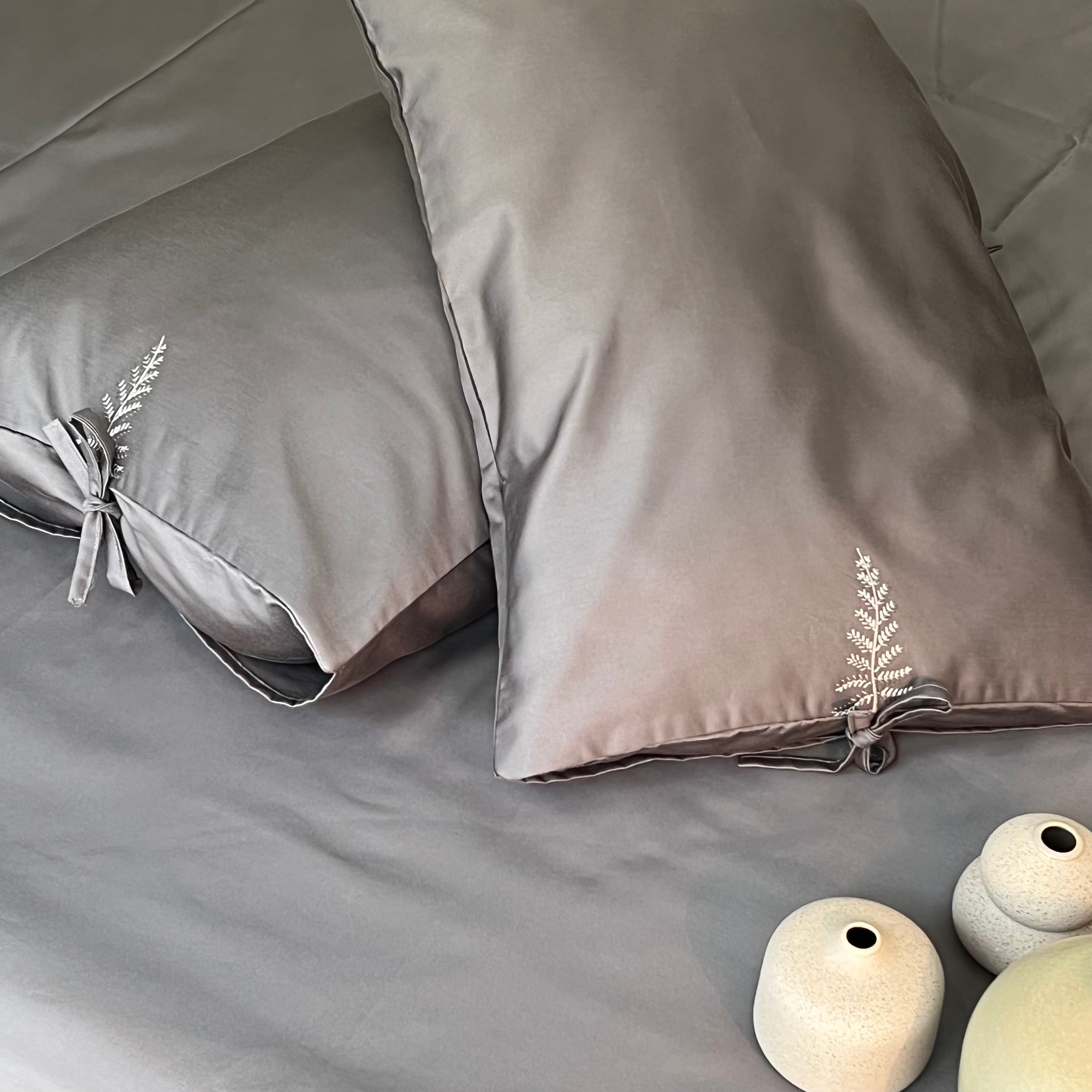 1000TC Fern Titanium Grey Egyptian Cotton Bedsheet