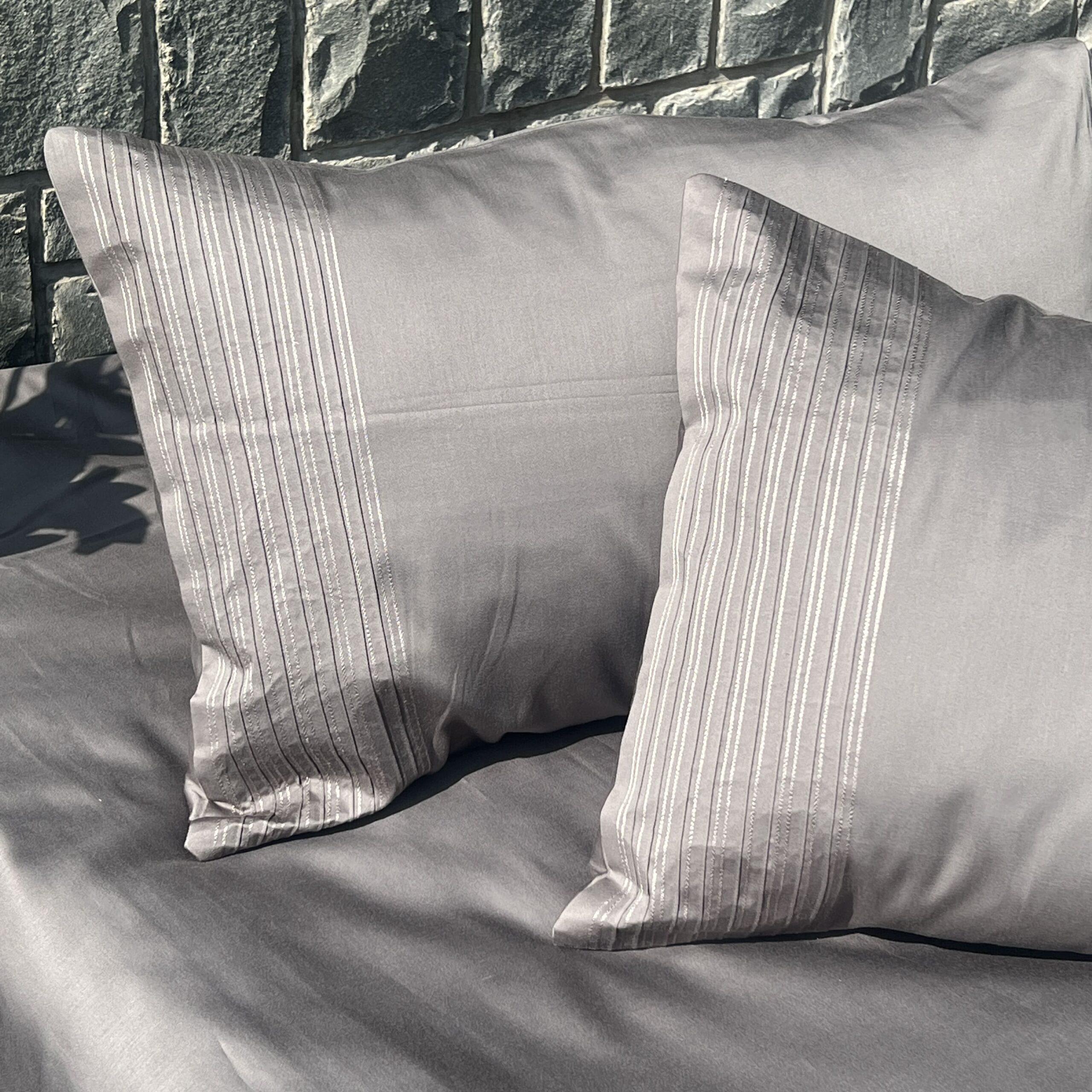 Pinstripe Elephant Grey Bedsheet Set