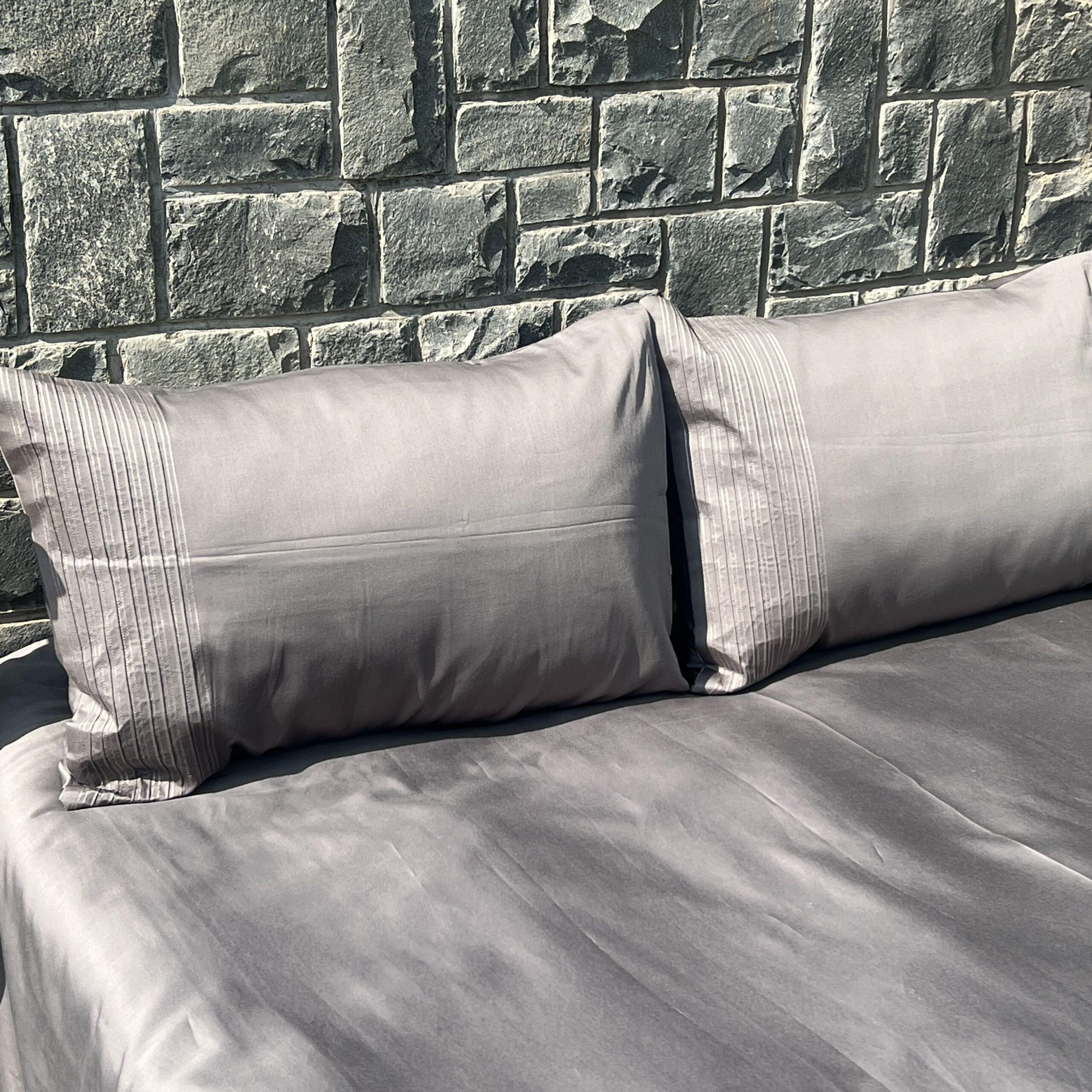 Pinstripe Elephant Grey Bedsheet Set