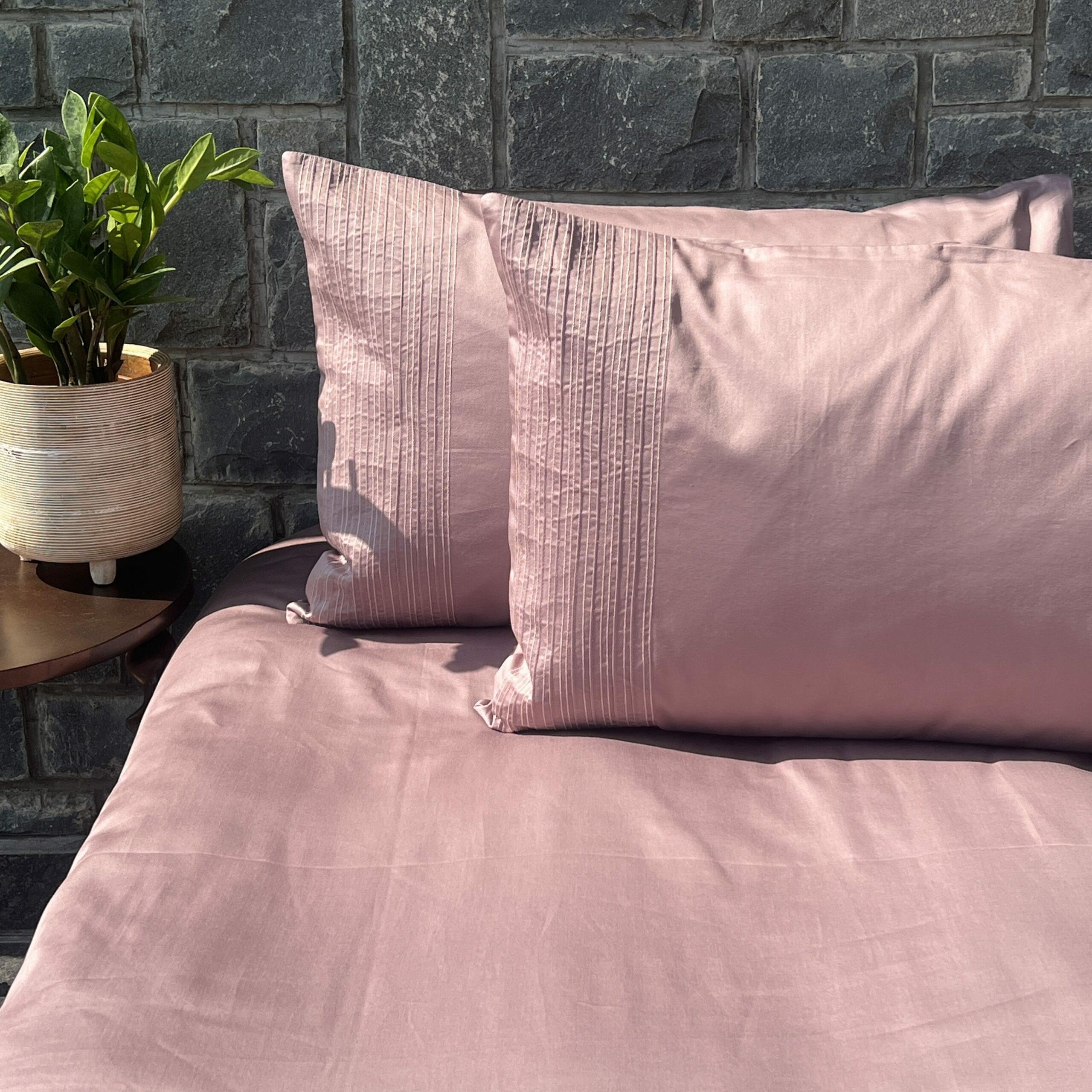 Pinstripe Old Rose Bedsheet Set