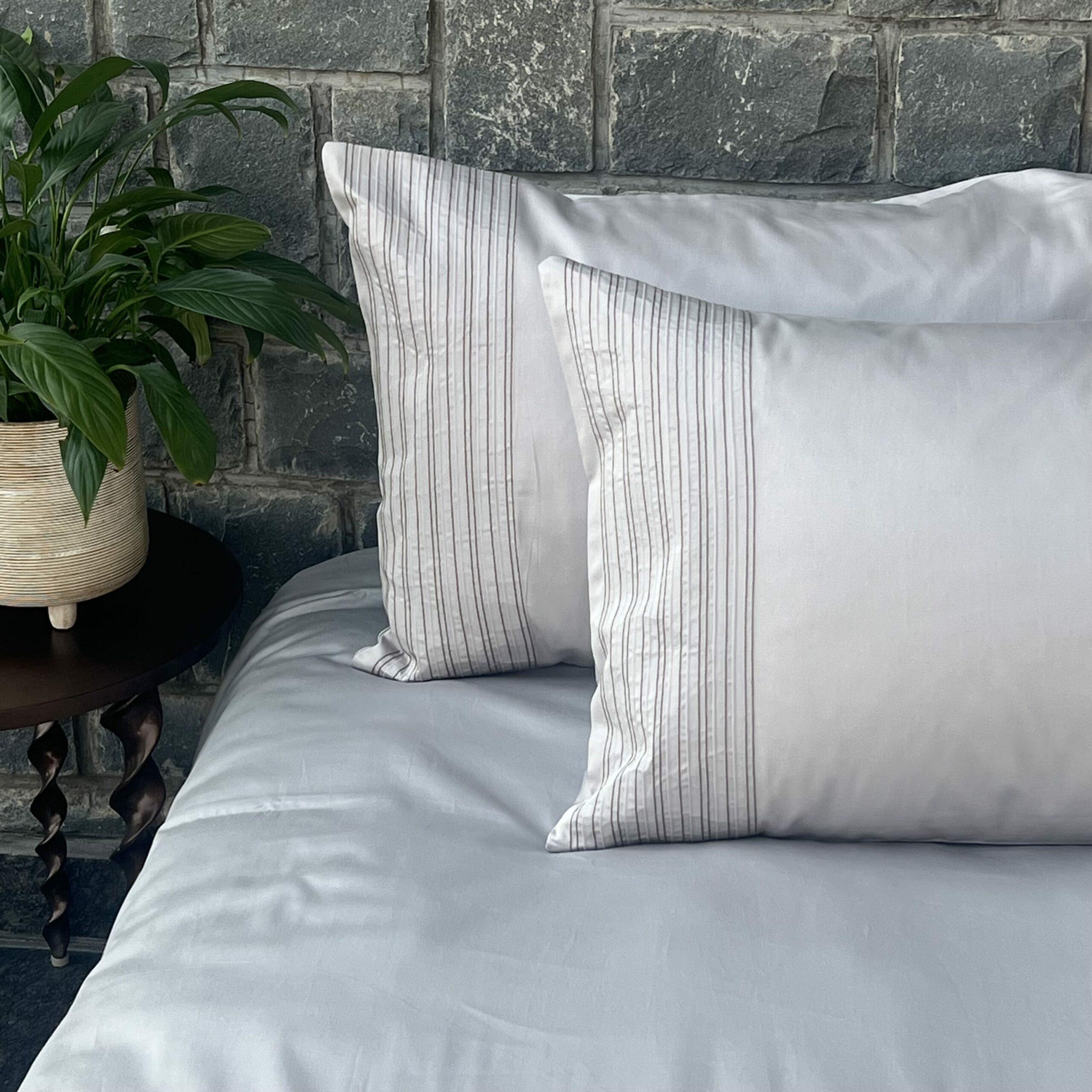 Pinstripe Pearl Grey Bedsheet Set