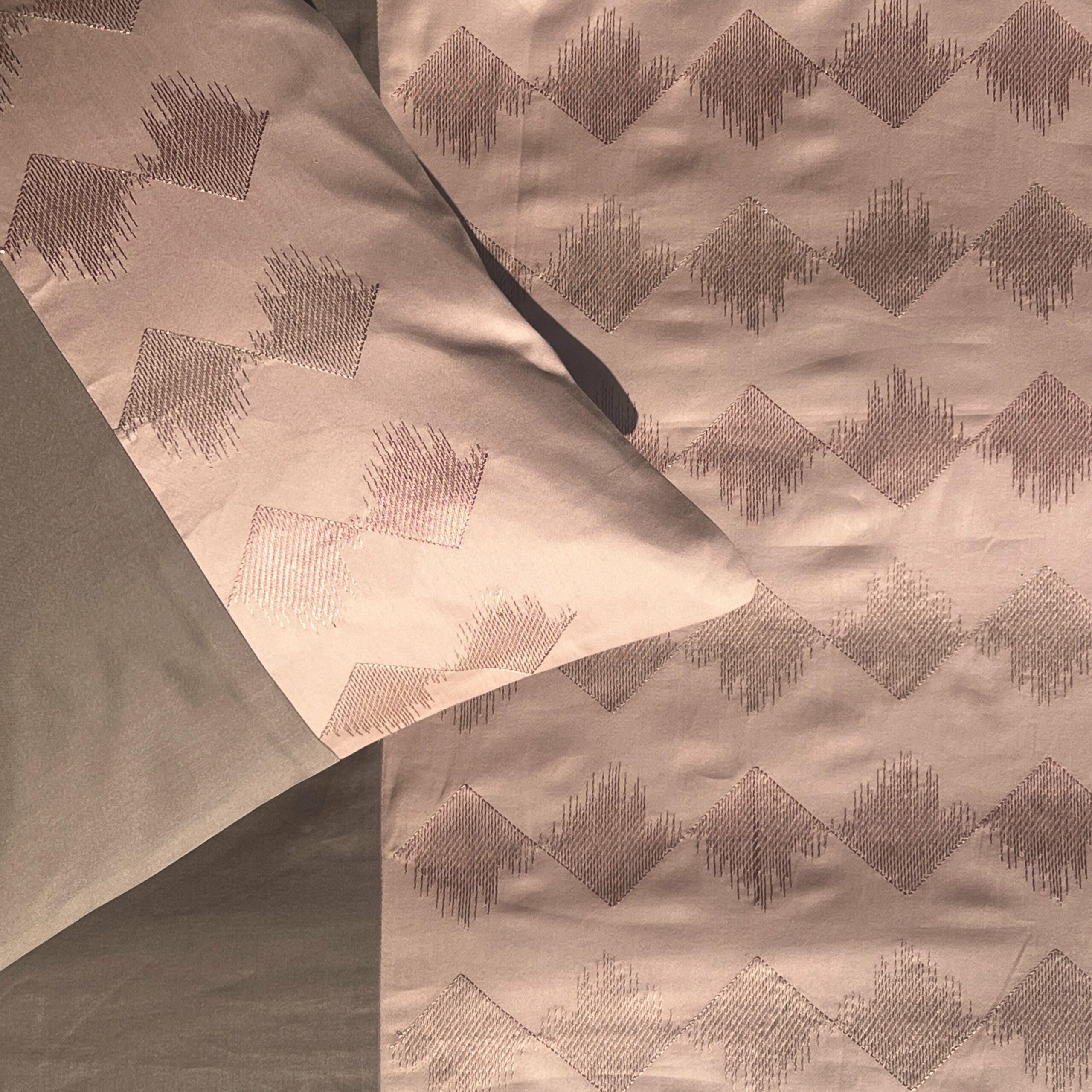 Peak Taupe and Rose Embroidered Bedsheet Set