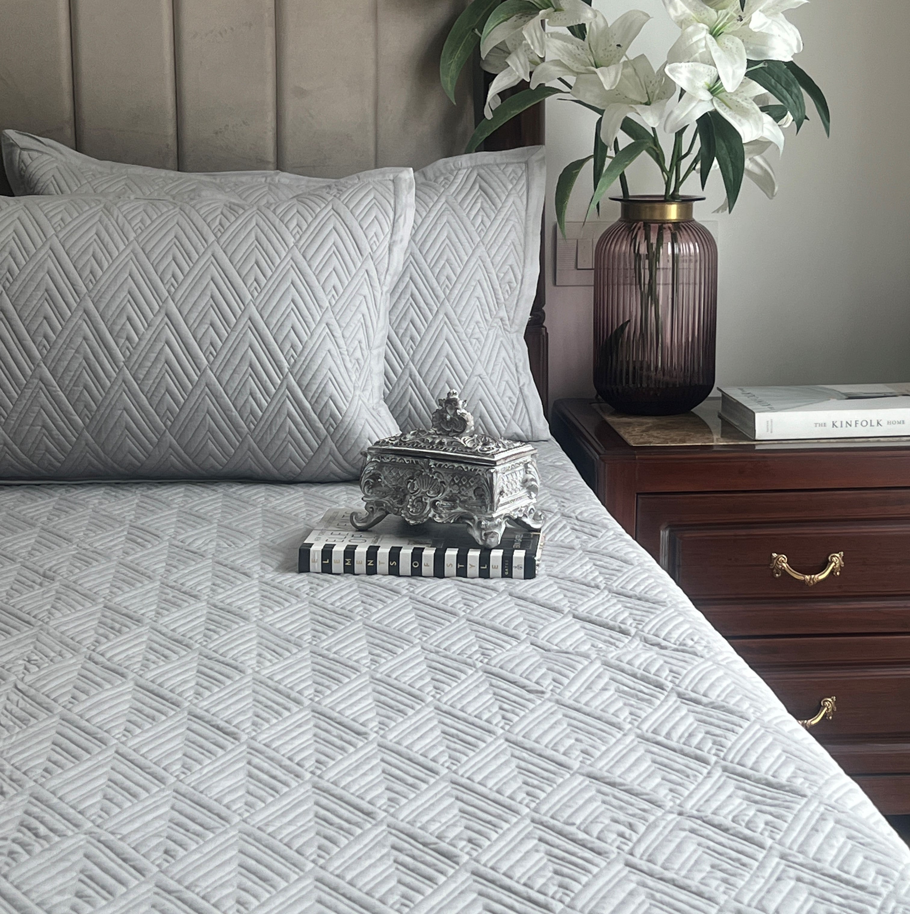 Sandstone Grey Vogue Cotton Reversible Bedspread