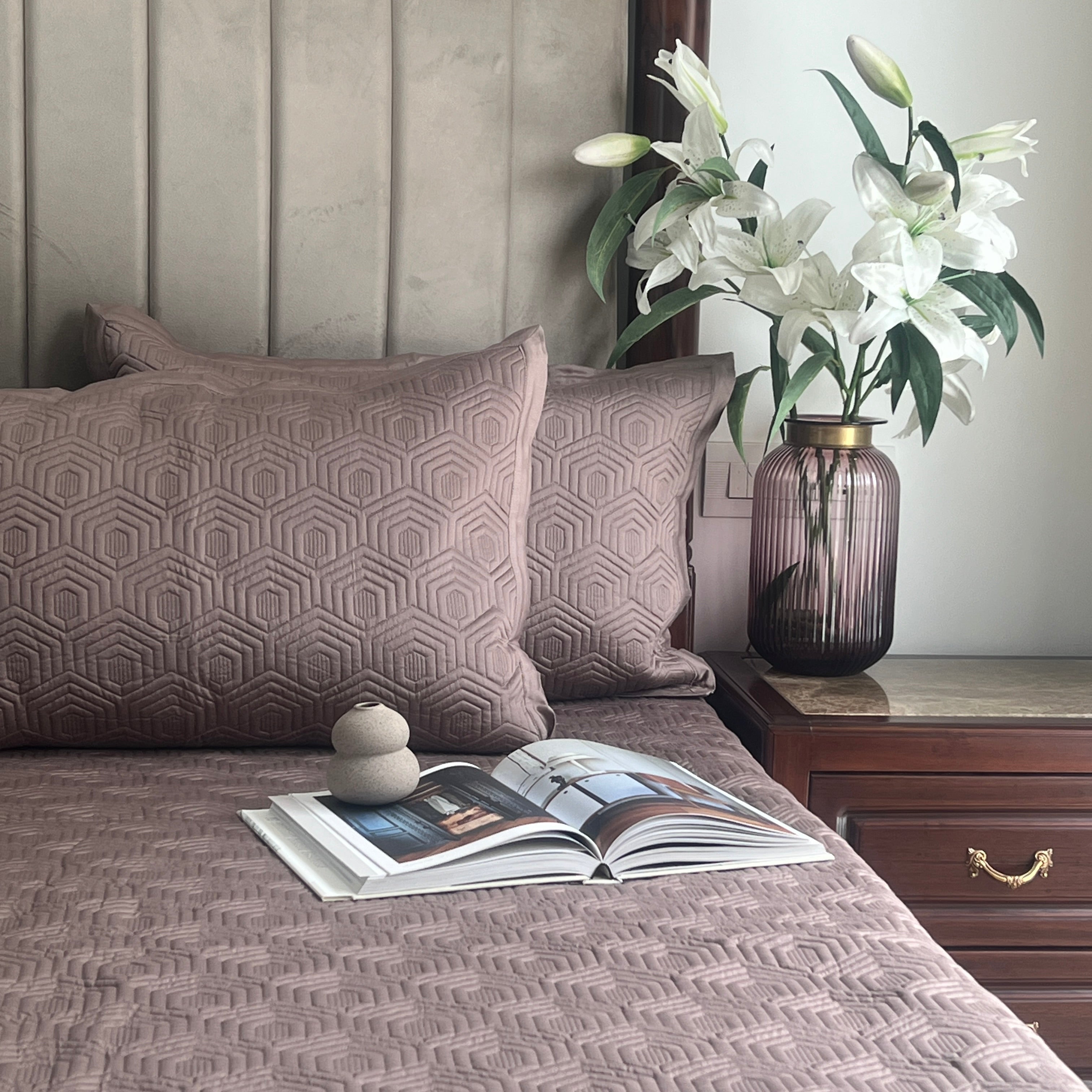 Taupe Zephyr Cotton Reversible Bedspread