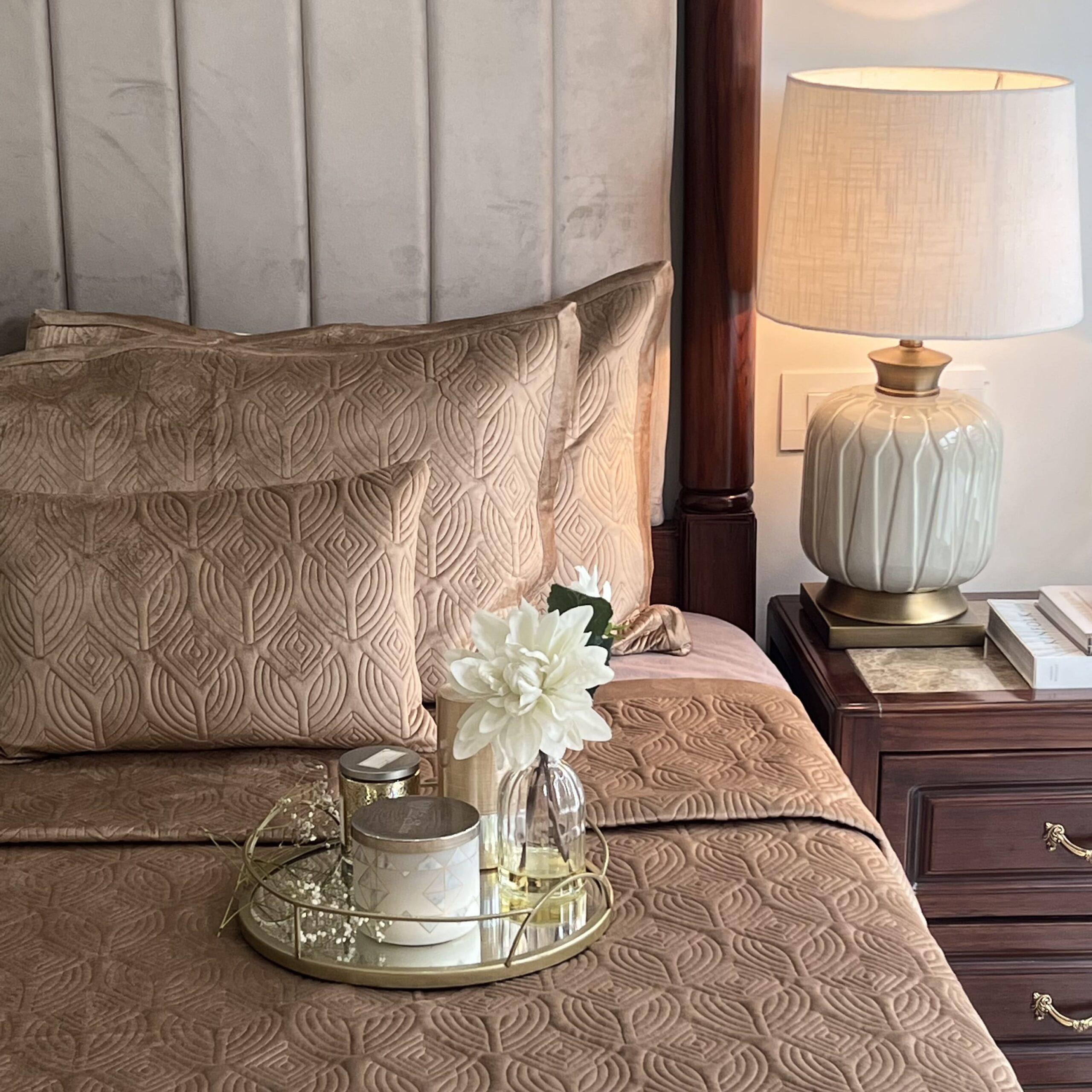 Dolce Camel Velvet Bedspread