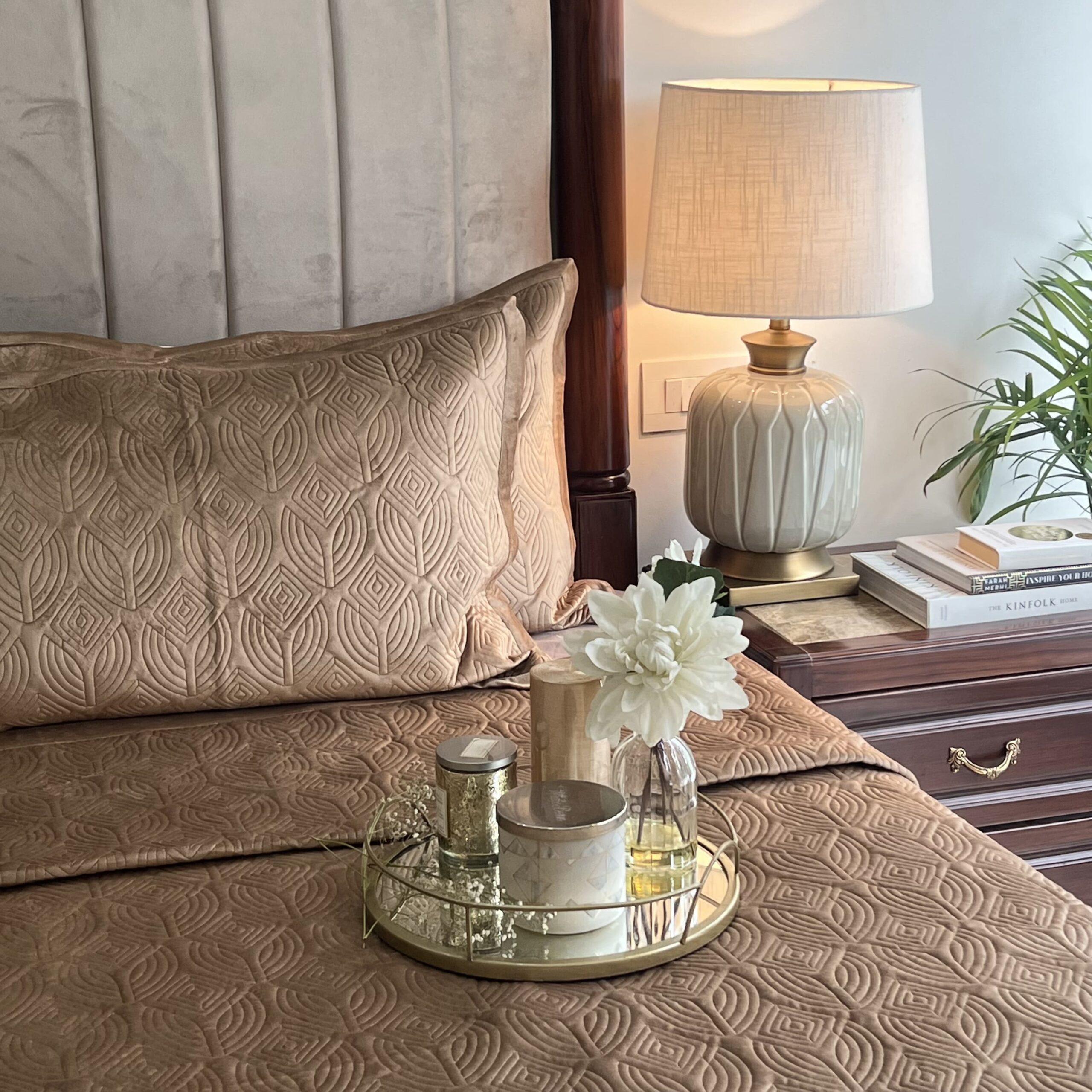 Dolce Camel Velvet Bedspread