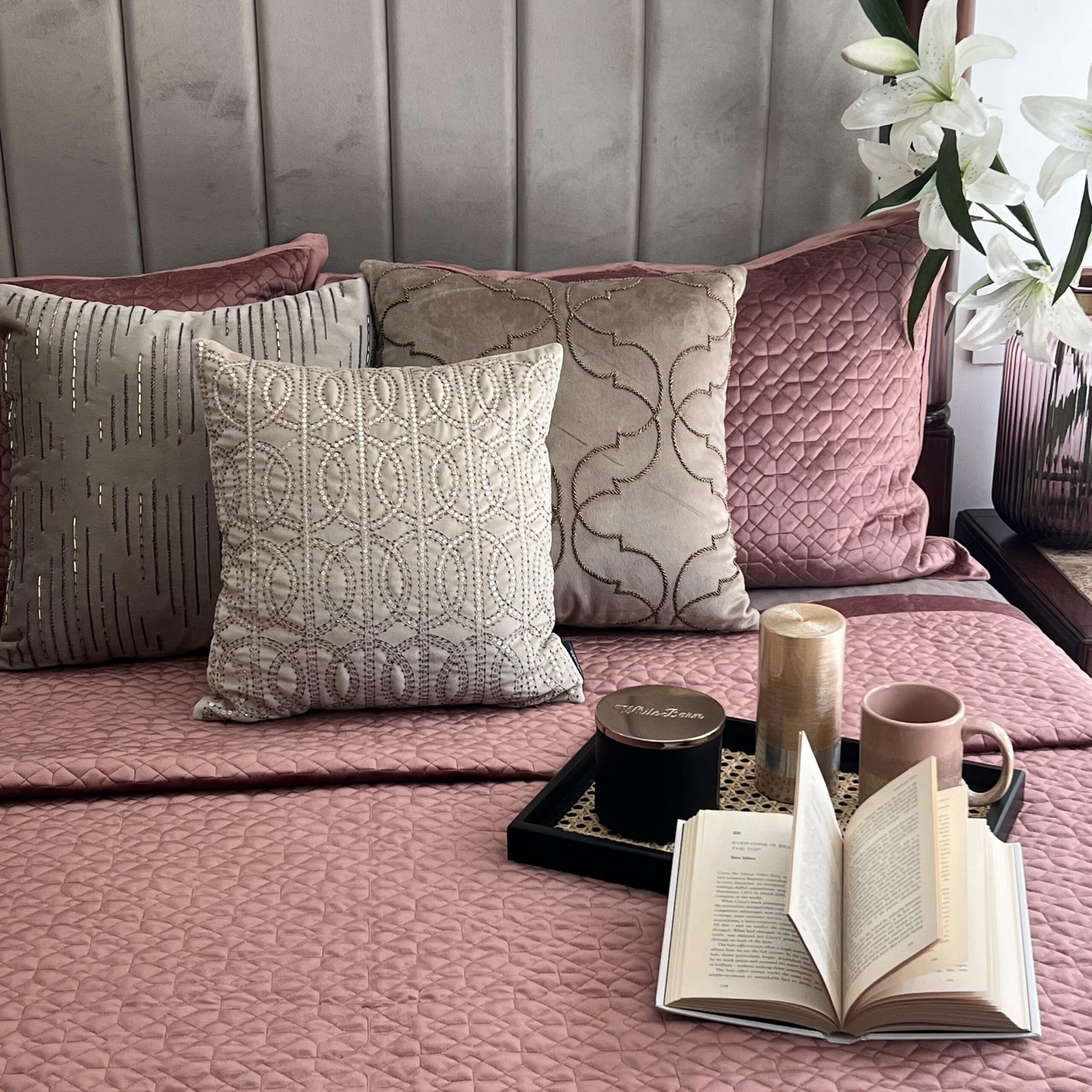 Nouveau Blush Velvet Bedspread