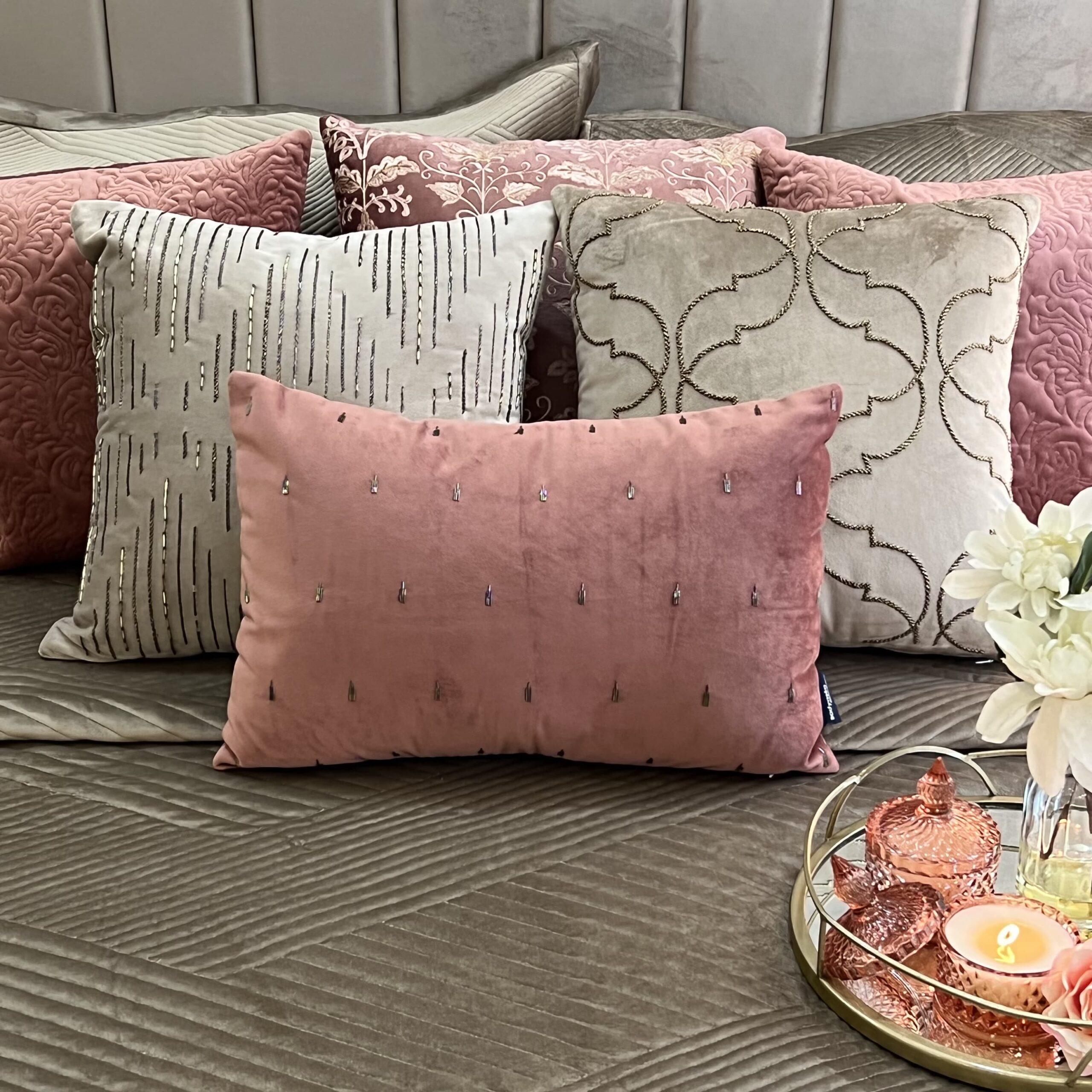 Regal Rose Gold Velvet Bedspread