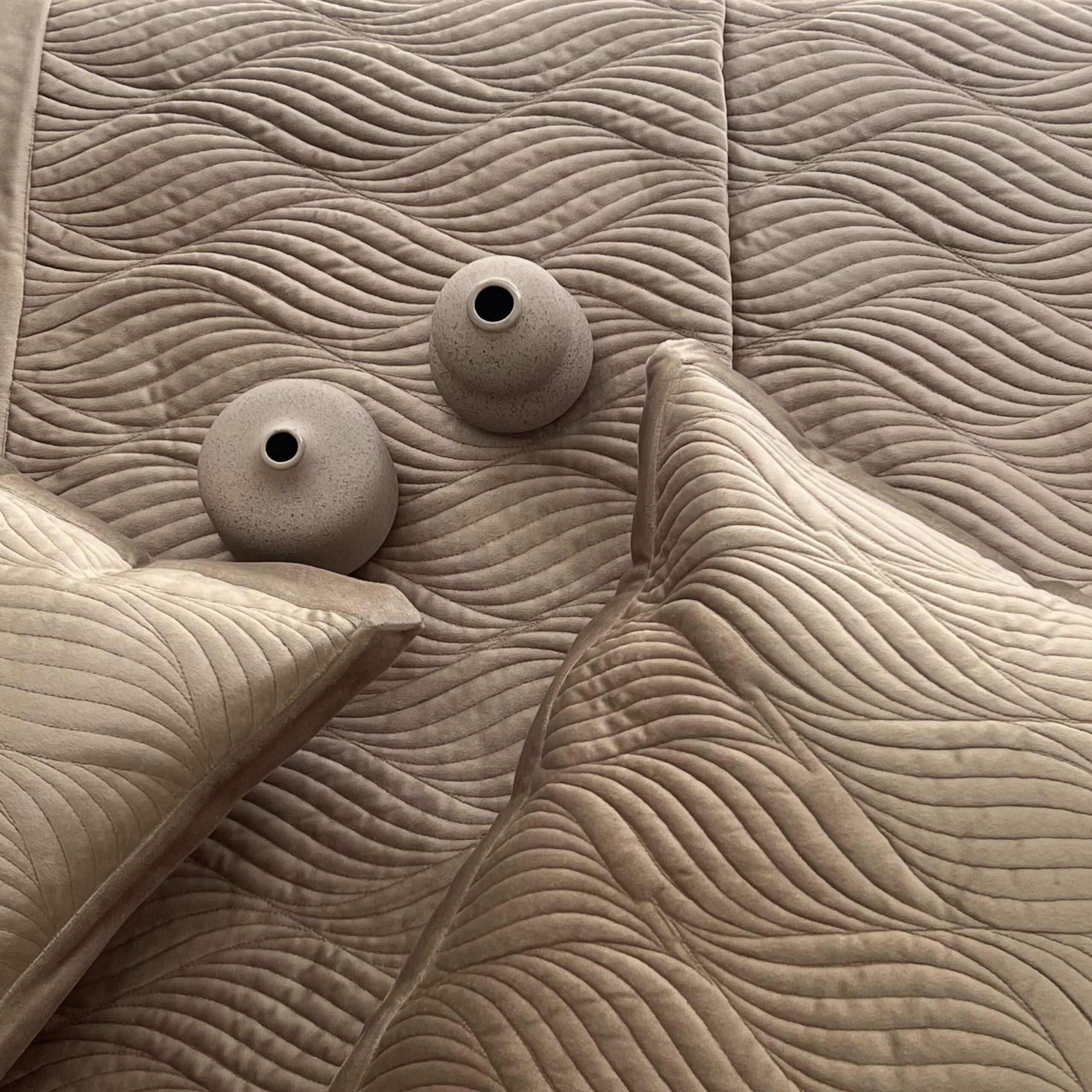 Ridge Champagne Gold Velvet Bedspread