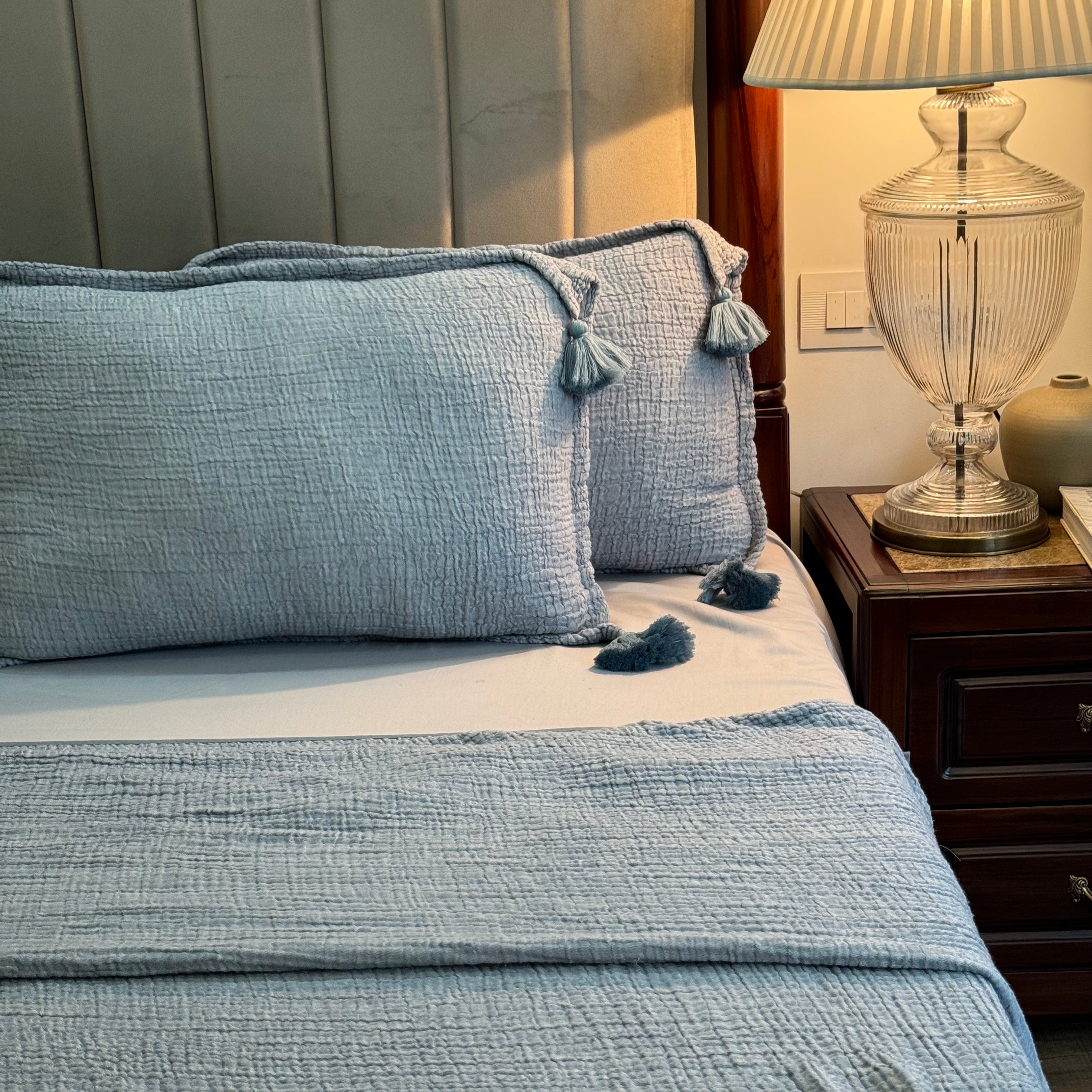 Meraki Indigo Woven Bedspread