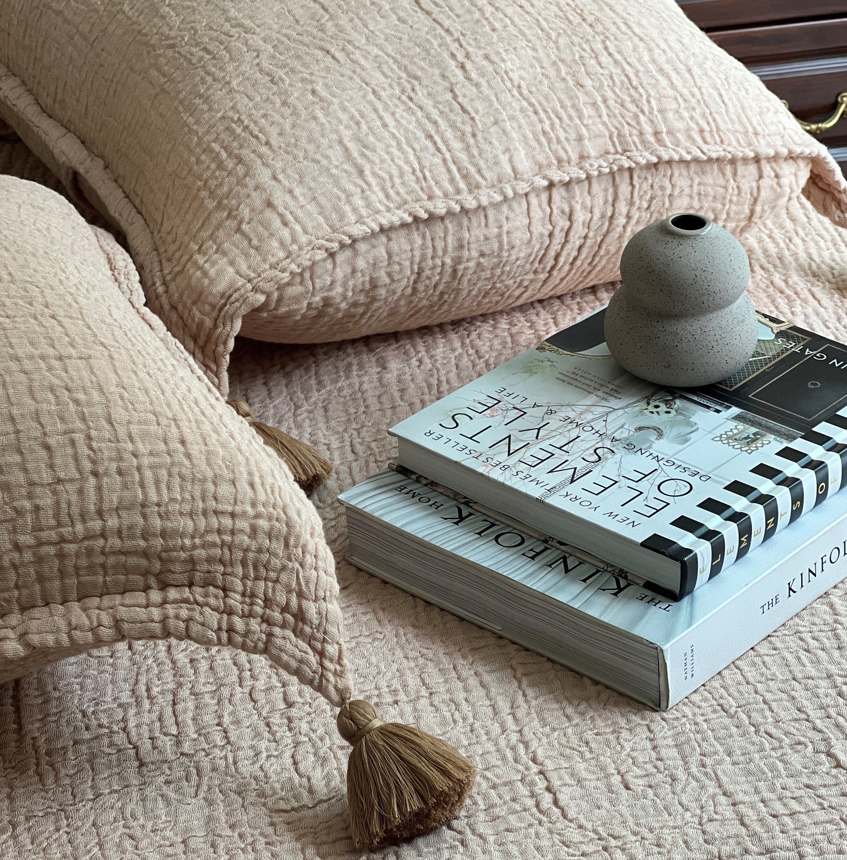 Meraki Peach Woven Bedspread