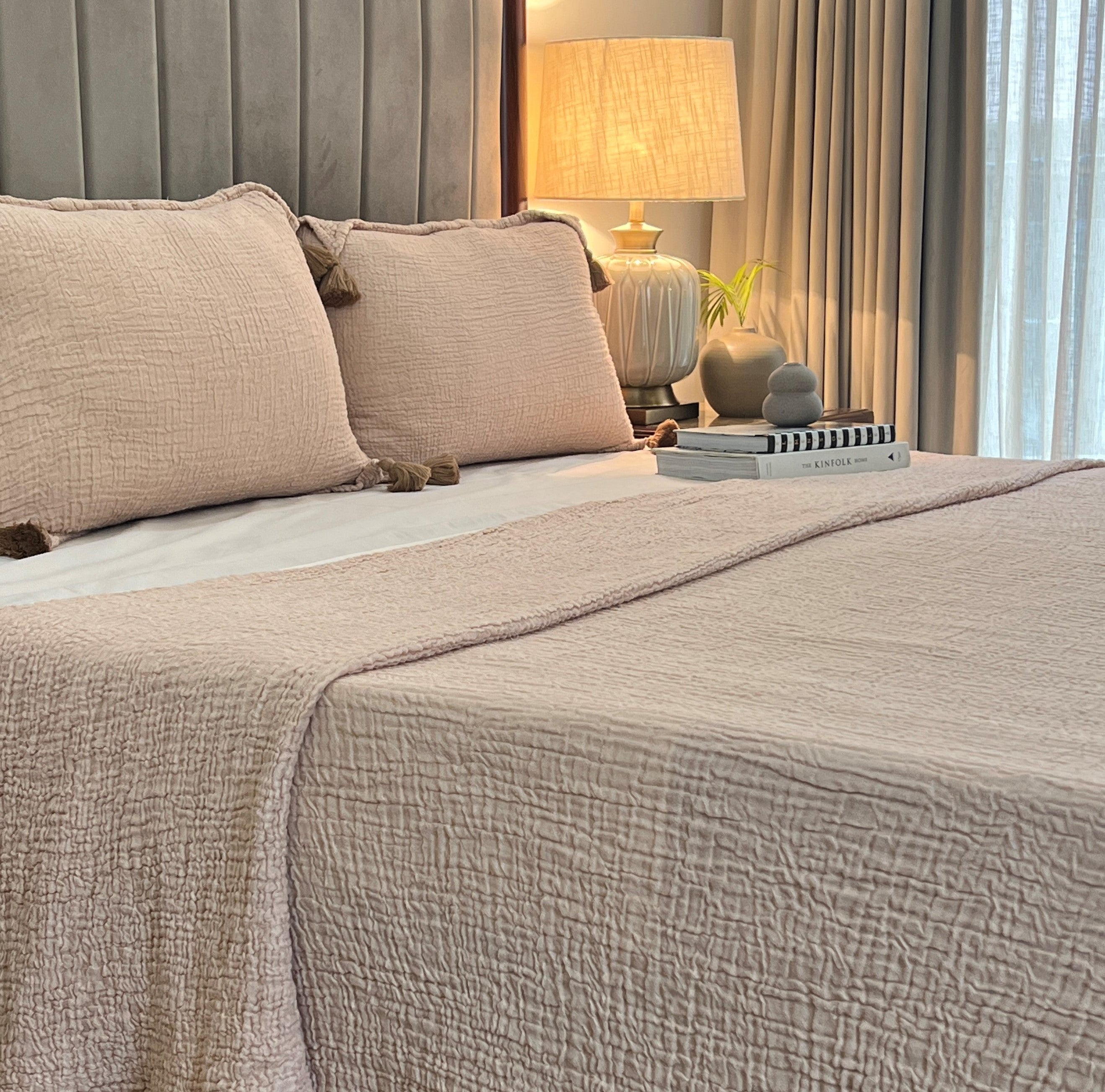 Meraki Peach Woven Bedspread