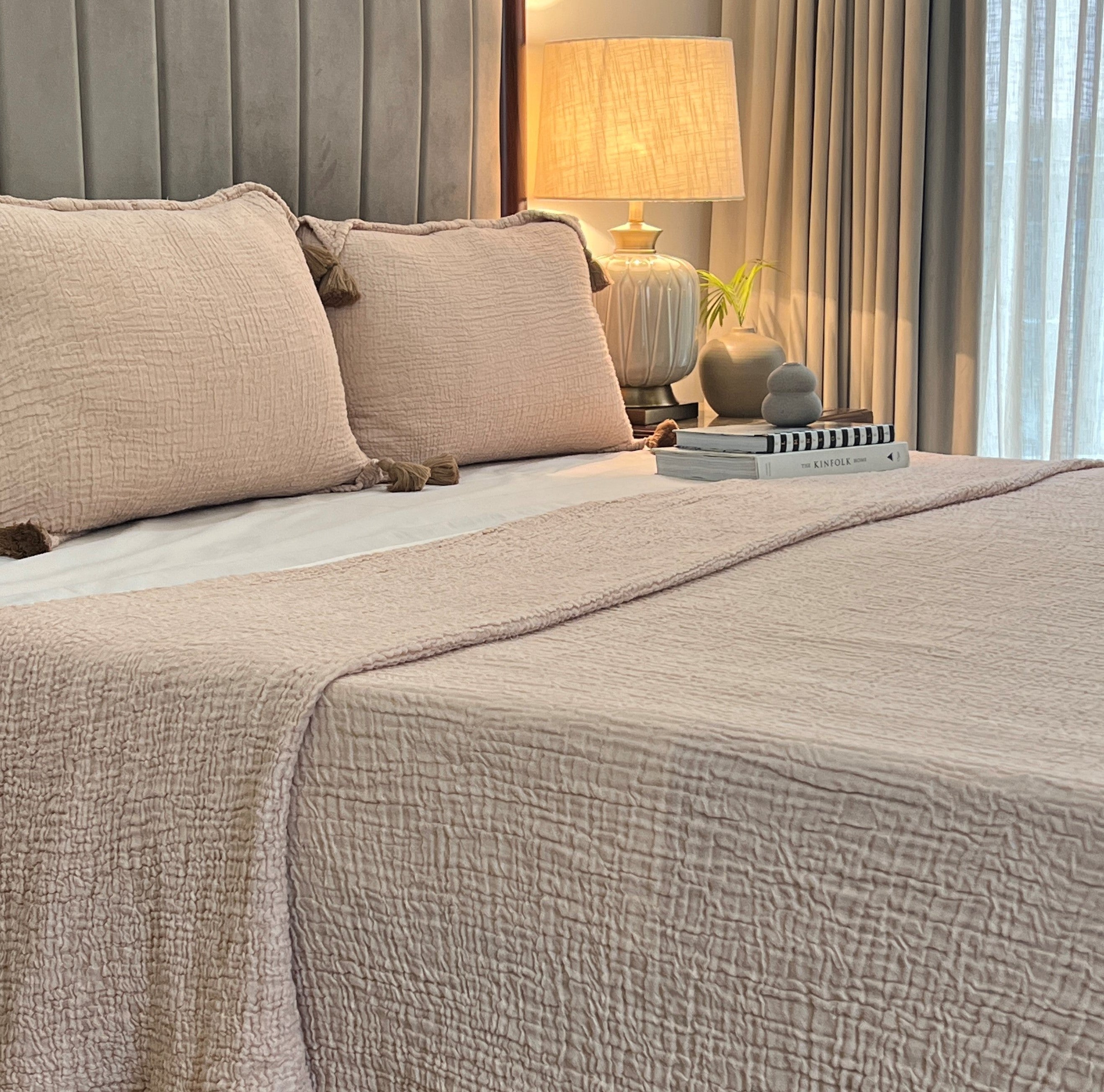 Meraki Peach Woven Bedspread