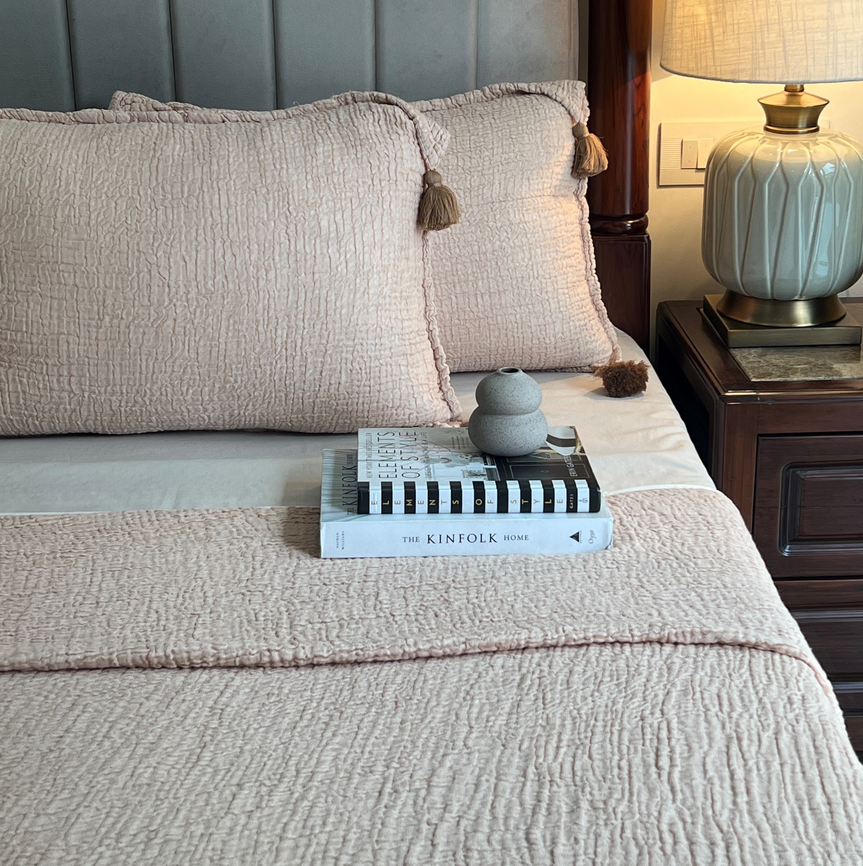 Meraki Peach Woven Bedspread