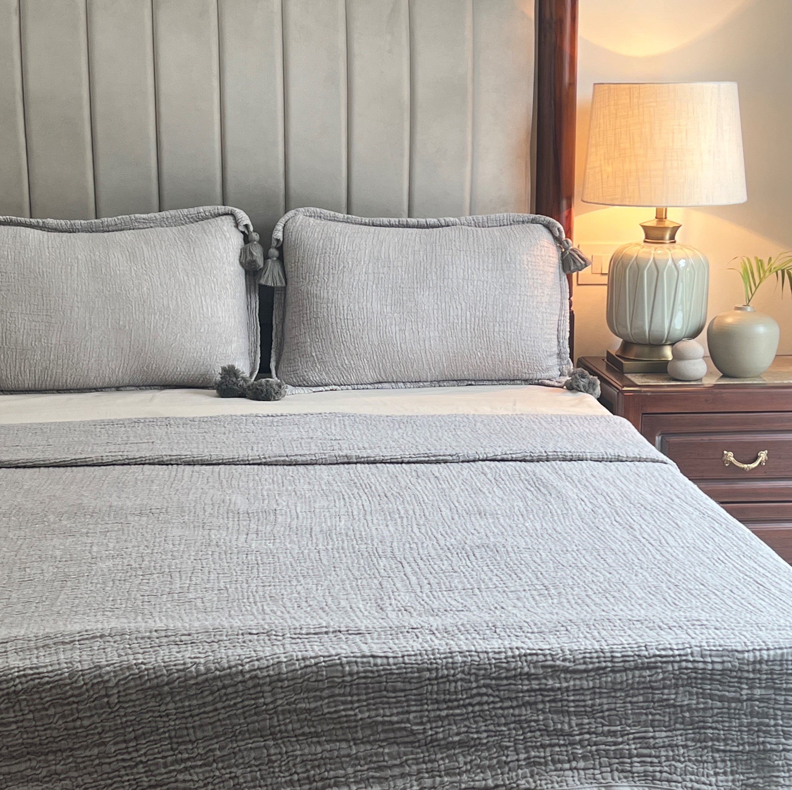 Meraki Slate Woven Bedspread