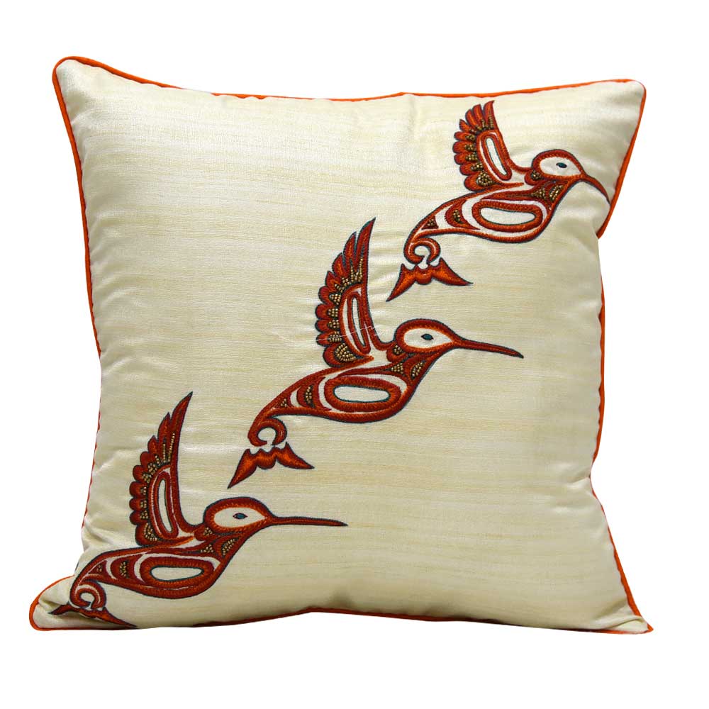 Rico White Silk Dupion Cushion Cover 16X16(Inch)