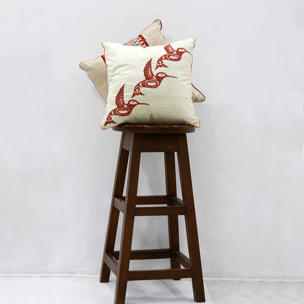 Rico White Silk Dupion Cushion Cover 16X16(Inch)