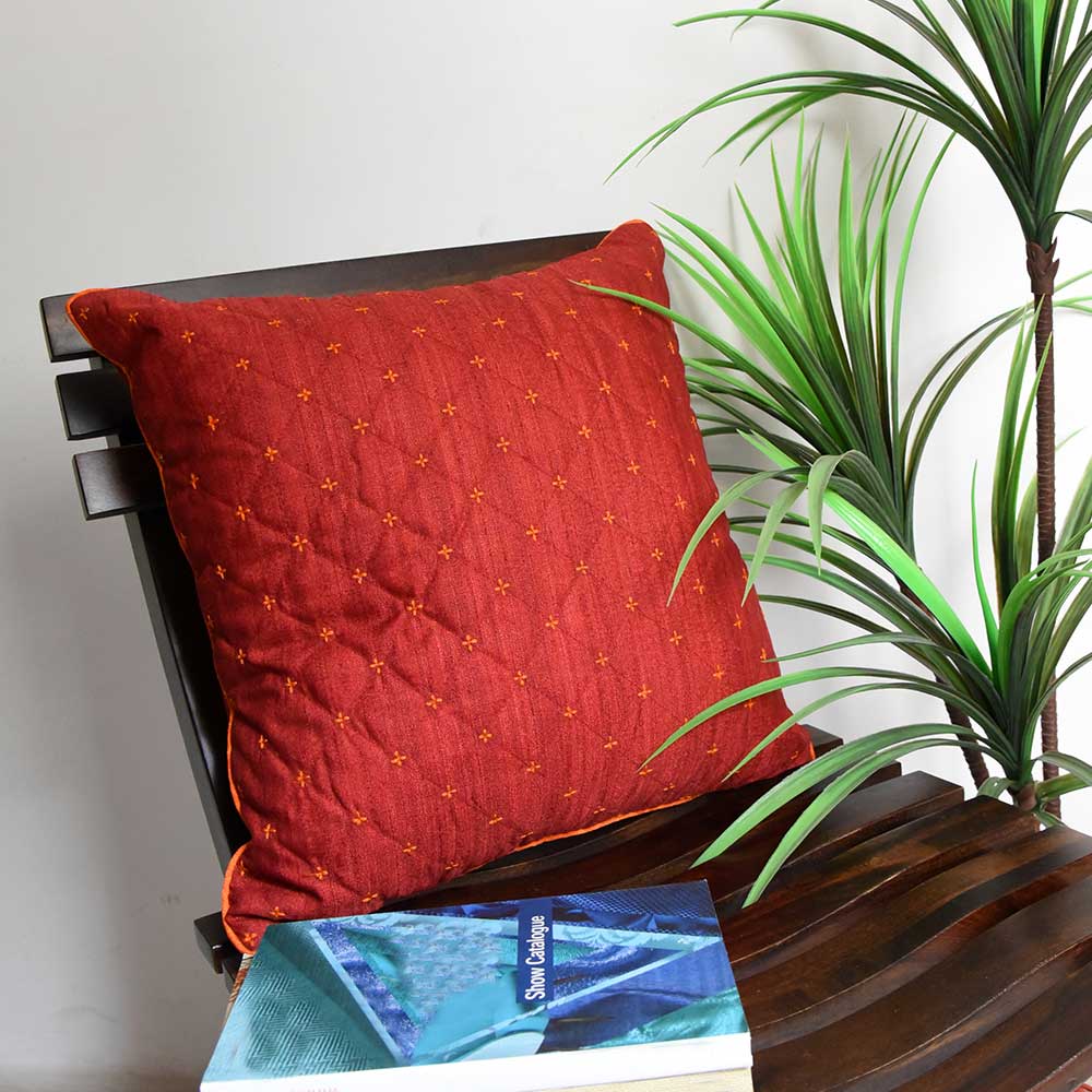 Sadyaska Quilted Silk Dupion Cushion Cover 16x16 Car Sofa Patio Cushion Cases…