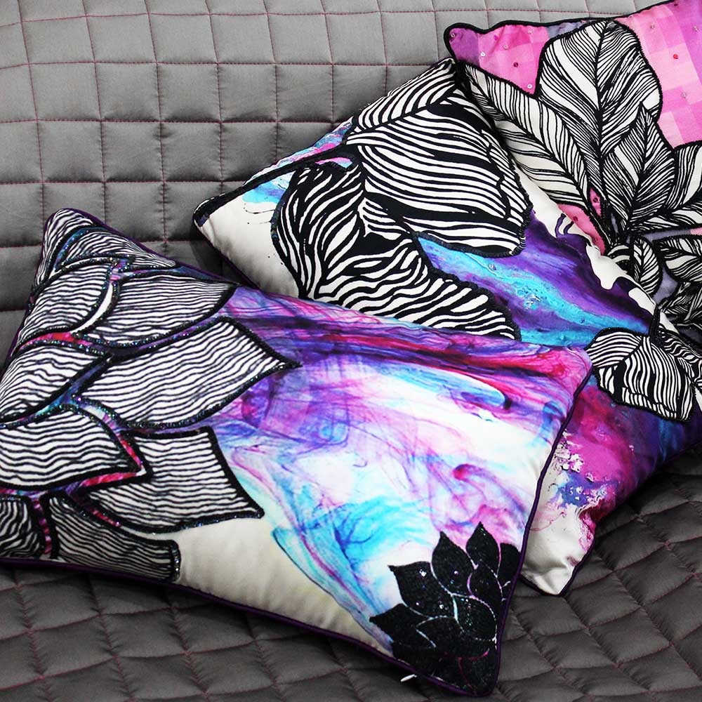Digital Printed Floral Cushion Cover Multi Color 12" X 18" Home Decor Sofa Chair Polyester Cushion Cover…