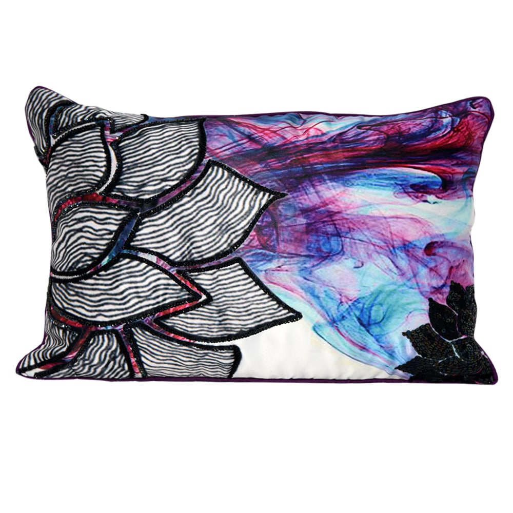 Digital Printed Floral Cushion Cover Multi Color 12" X 18" Home Decor Sofa Chair Polyester Cushion Cover…