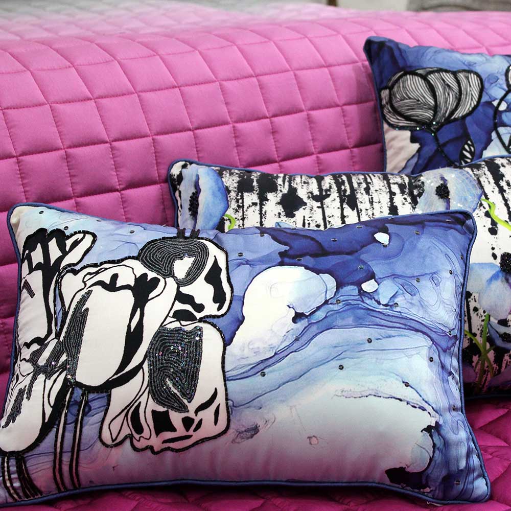 Digital Floral Printed Cushion Covers 12" X 18" Home Decorative Cushion Case, Floral Print Cushion Pillow Case