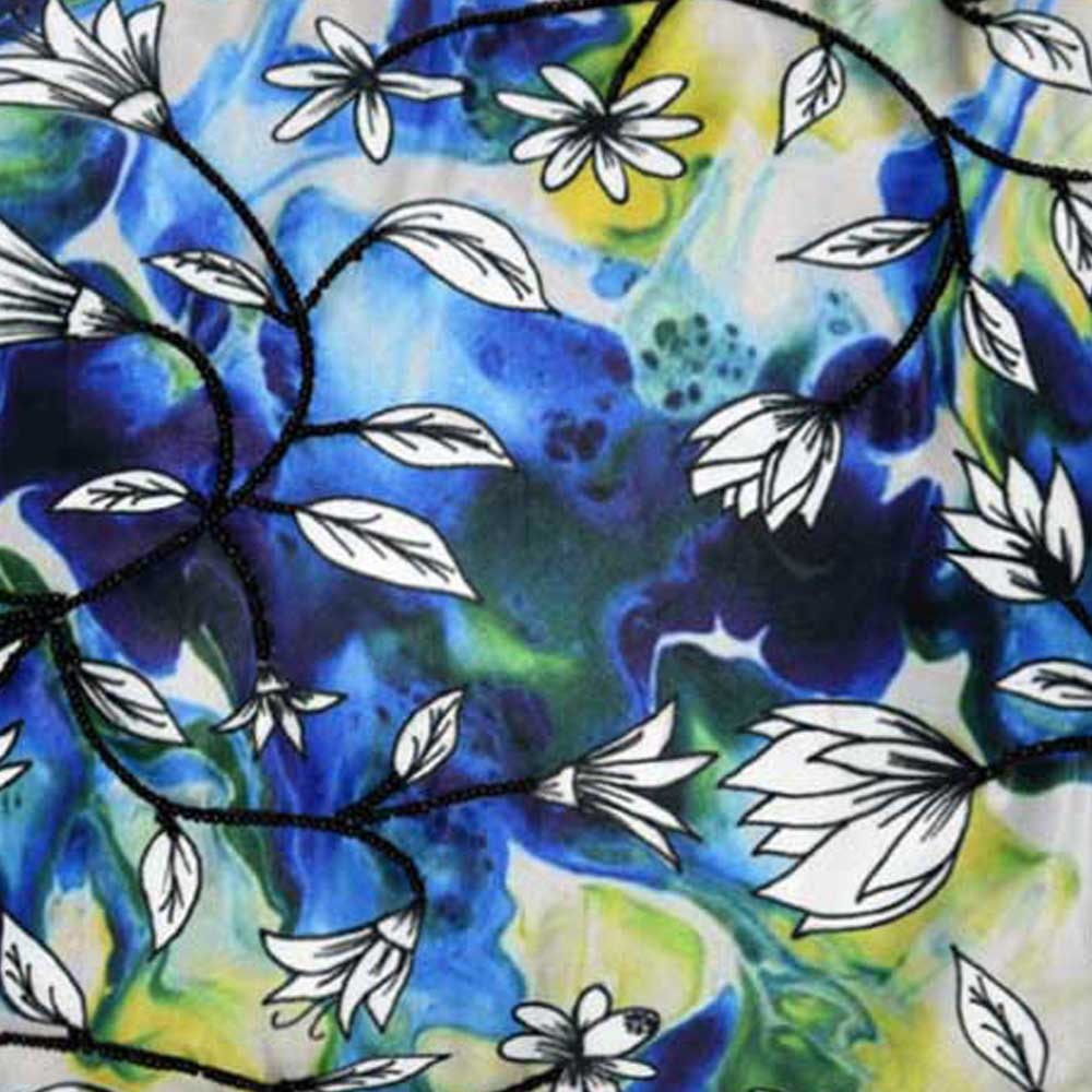 Blue Orchid Digital Floral Cushions Case 12X18(Inch)