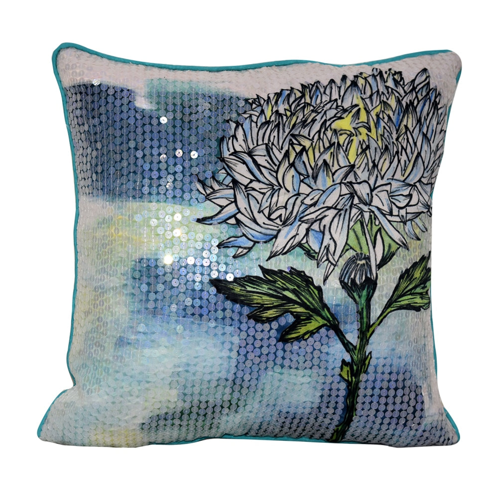 Floral Digital Print Polyester Car Sofa Cushion Cover 16" X 16" Home Colorful Floral Pattern Cushion Pillow Case…