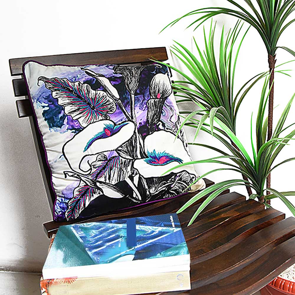 Beautiful Multi Color Floral Digital Printed Polyester Cushion Cover 16" X 16" Living Room, Bedroom, Patio Floral Printed Cushion Cover…